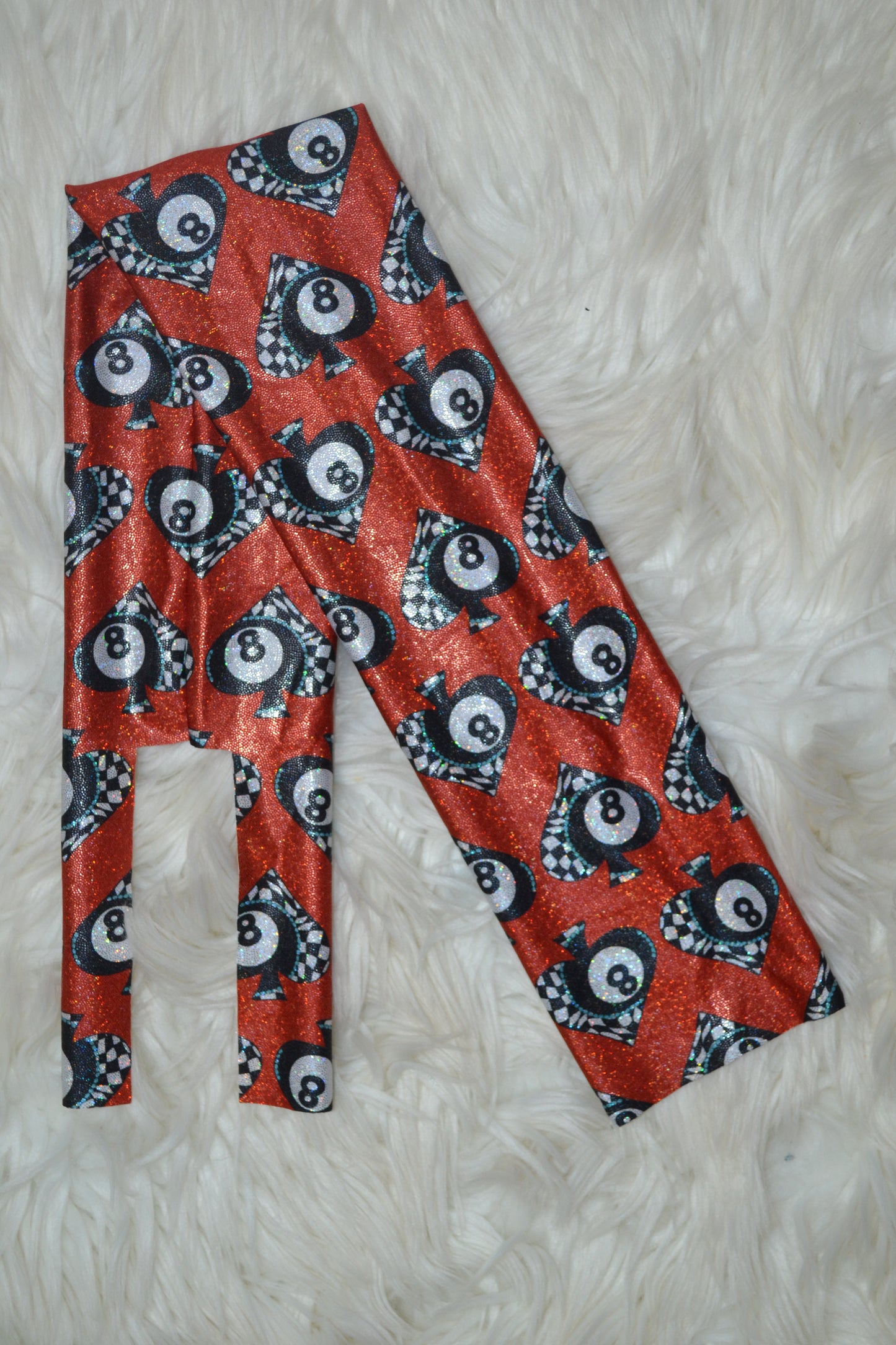 Red Burgundy 8 Ball Spades Tail Bag Holographic