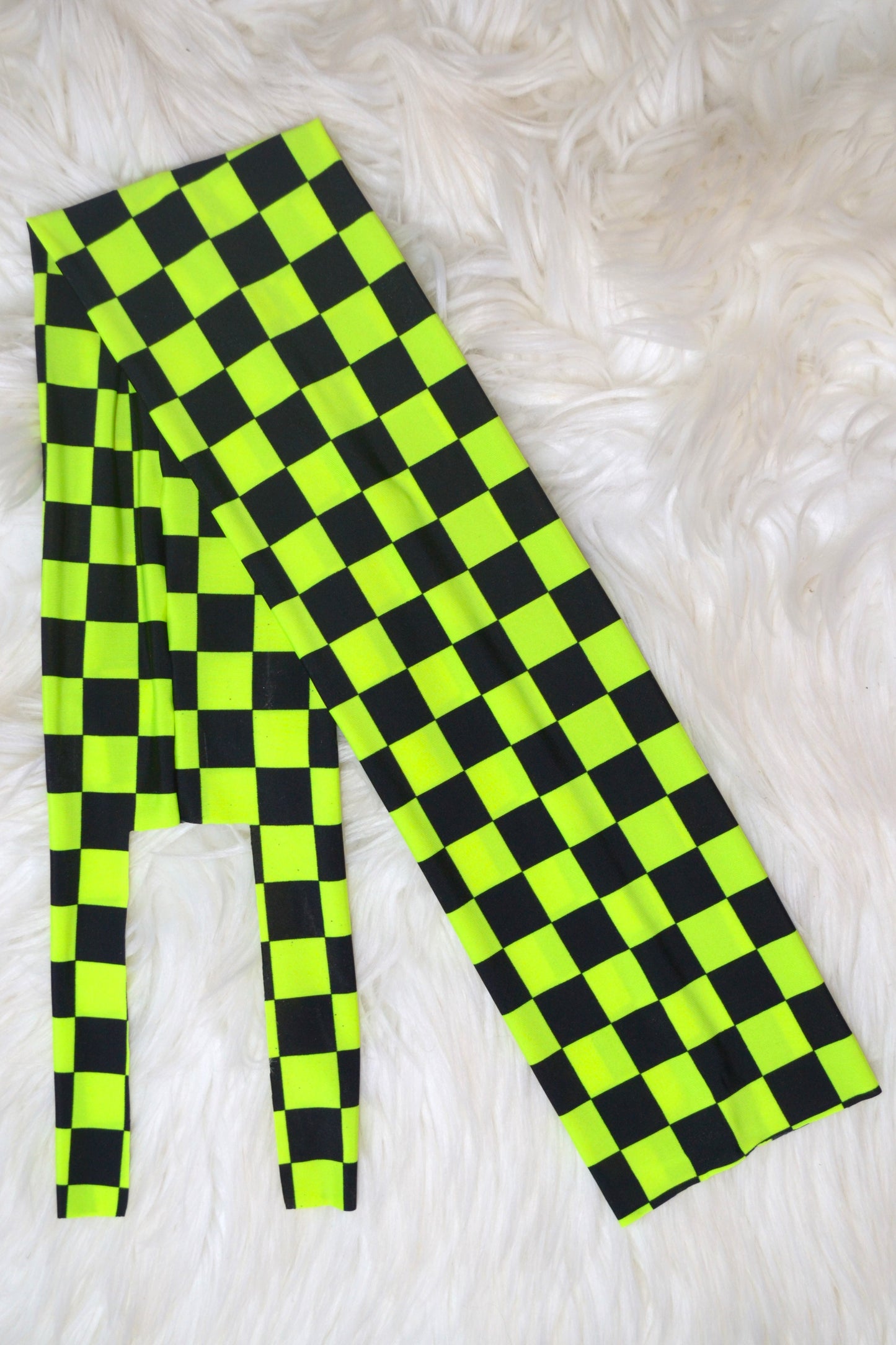 Neon Green Checker Tail Bag