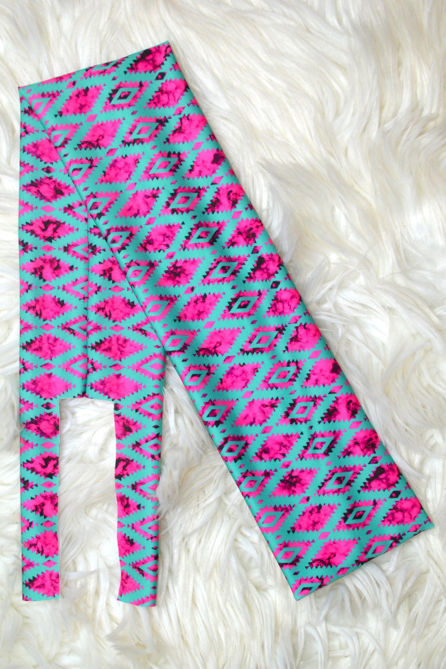 Pink Teal Aztec Tail Bag