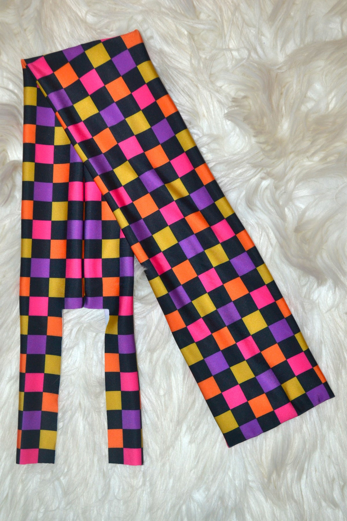 Neon Checkered Tail Bag