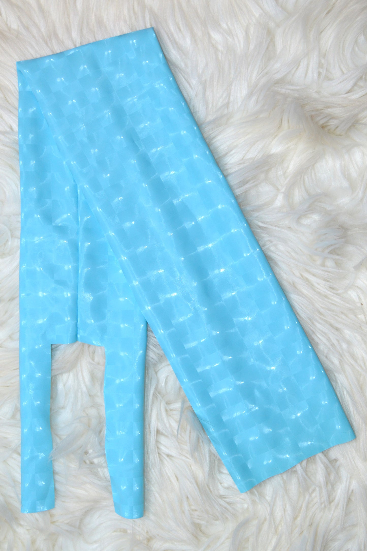 Blue Metallic Checkered Tail Bag
