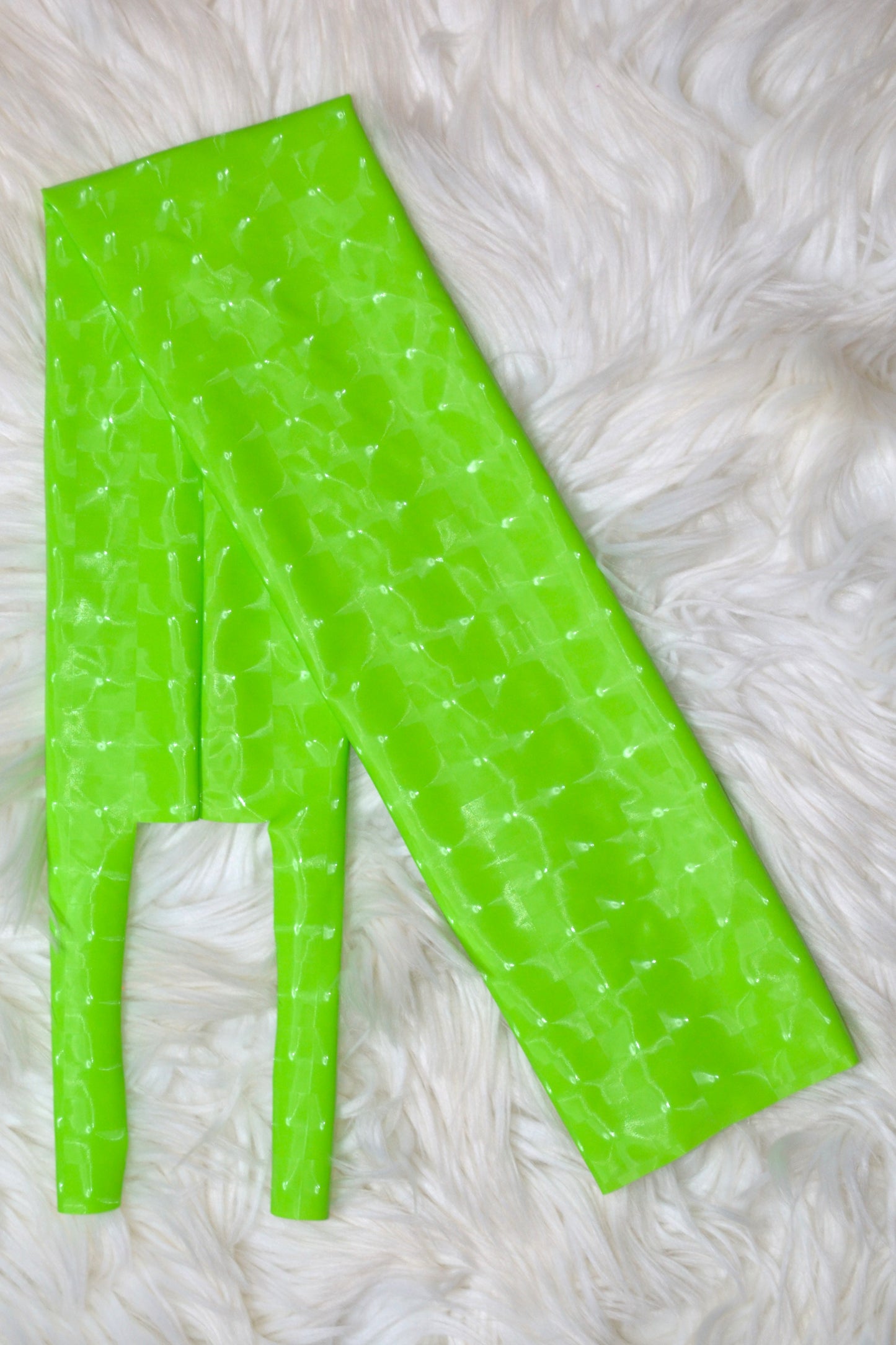 Neon Green Metallic Checkered Tail Bag