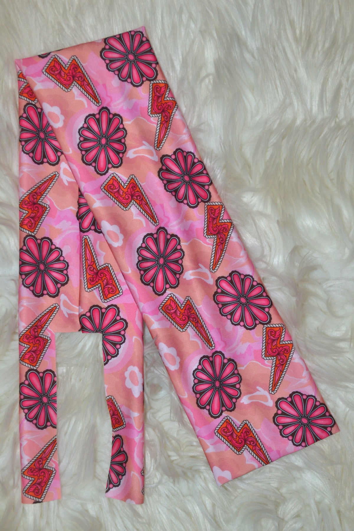Pink Orange Western Lightning Bolts Tail Bag