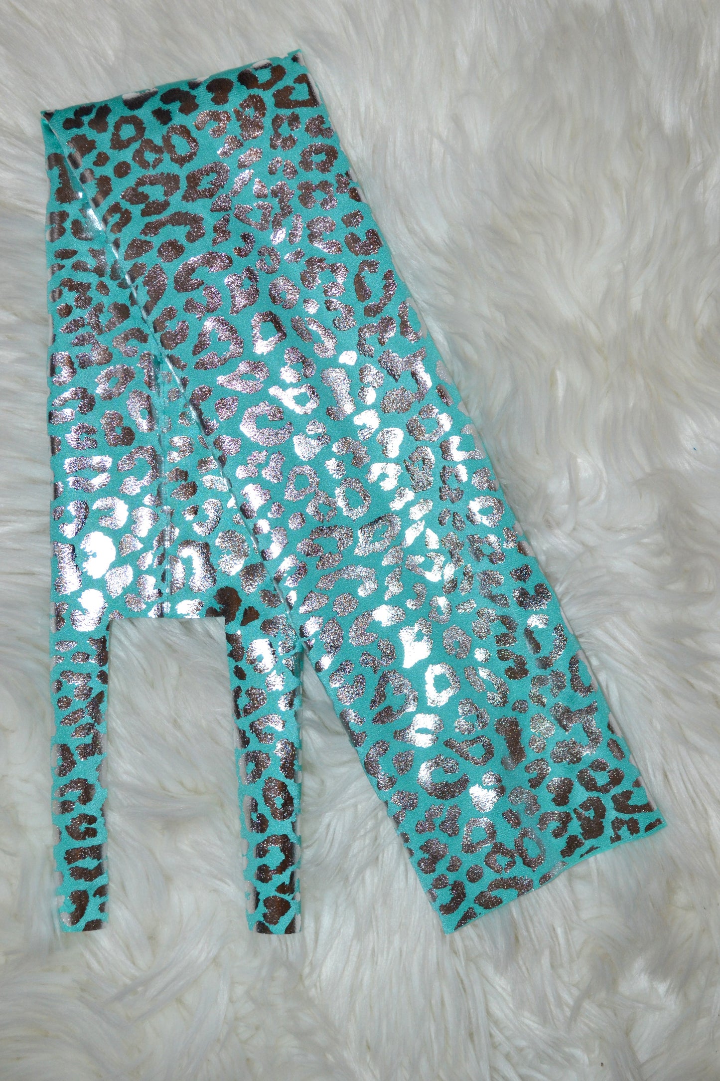 Mint Teal Silver Cheetah Tail Bag