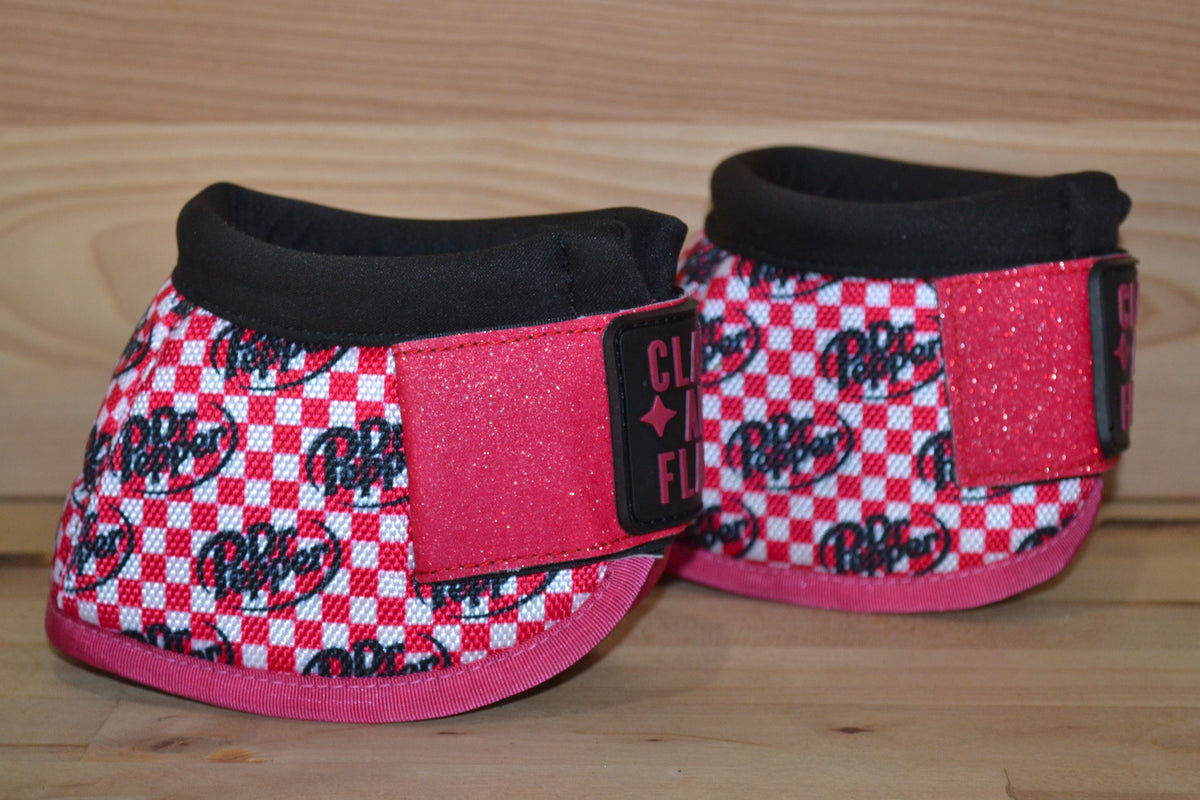 Pink Check Doctor with Pink Sparkle Straps Bell Boots