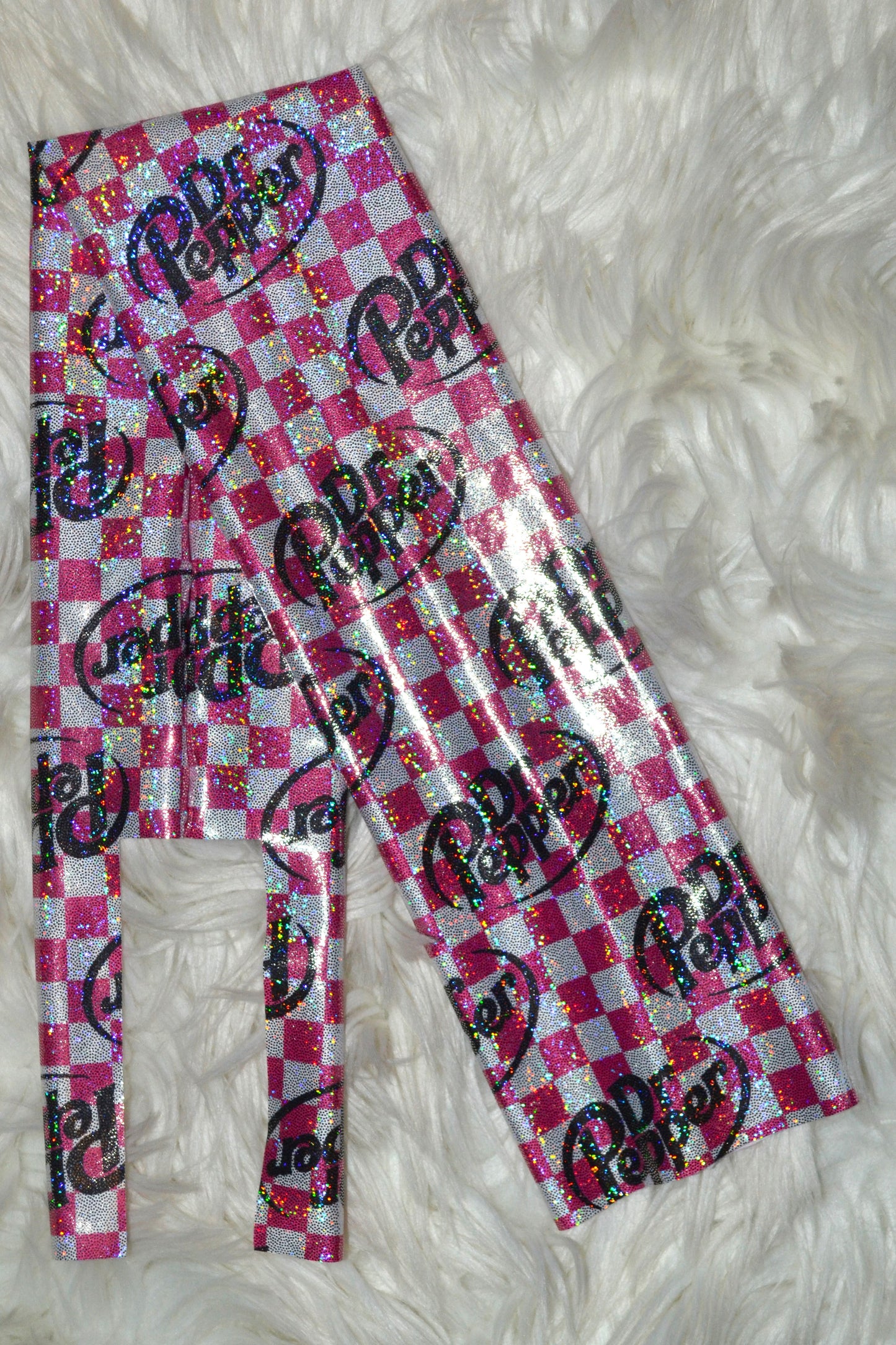 Hot Pink Checkered Tail Bag Holographic
