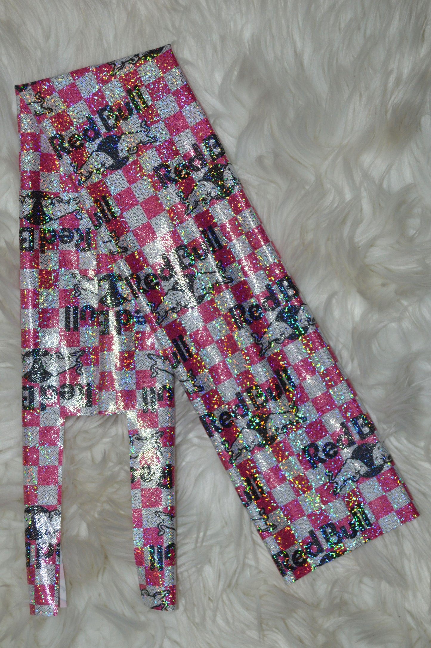 Hot Pink Checkered Wings Tail Bag Holographic