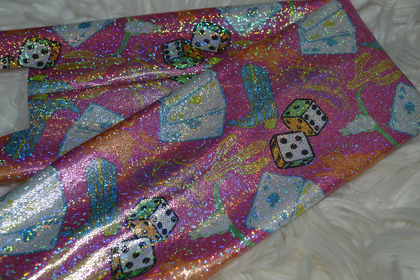 Neon Gambling Bull Rider Tail Bag Holographic