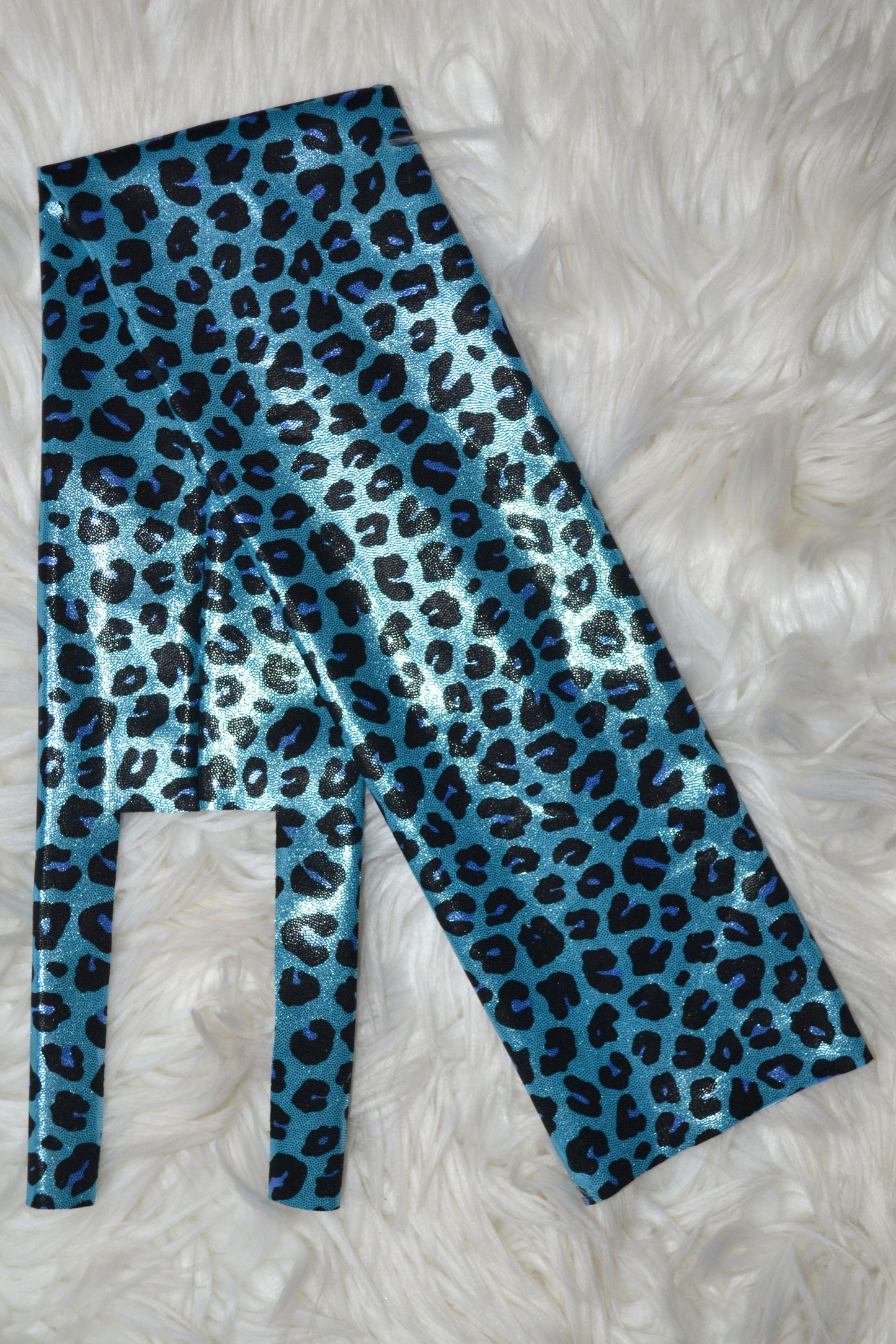 Teal Cheetah Tail Bag Sparkle Shimmer