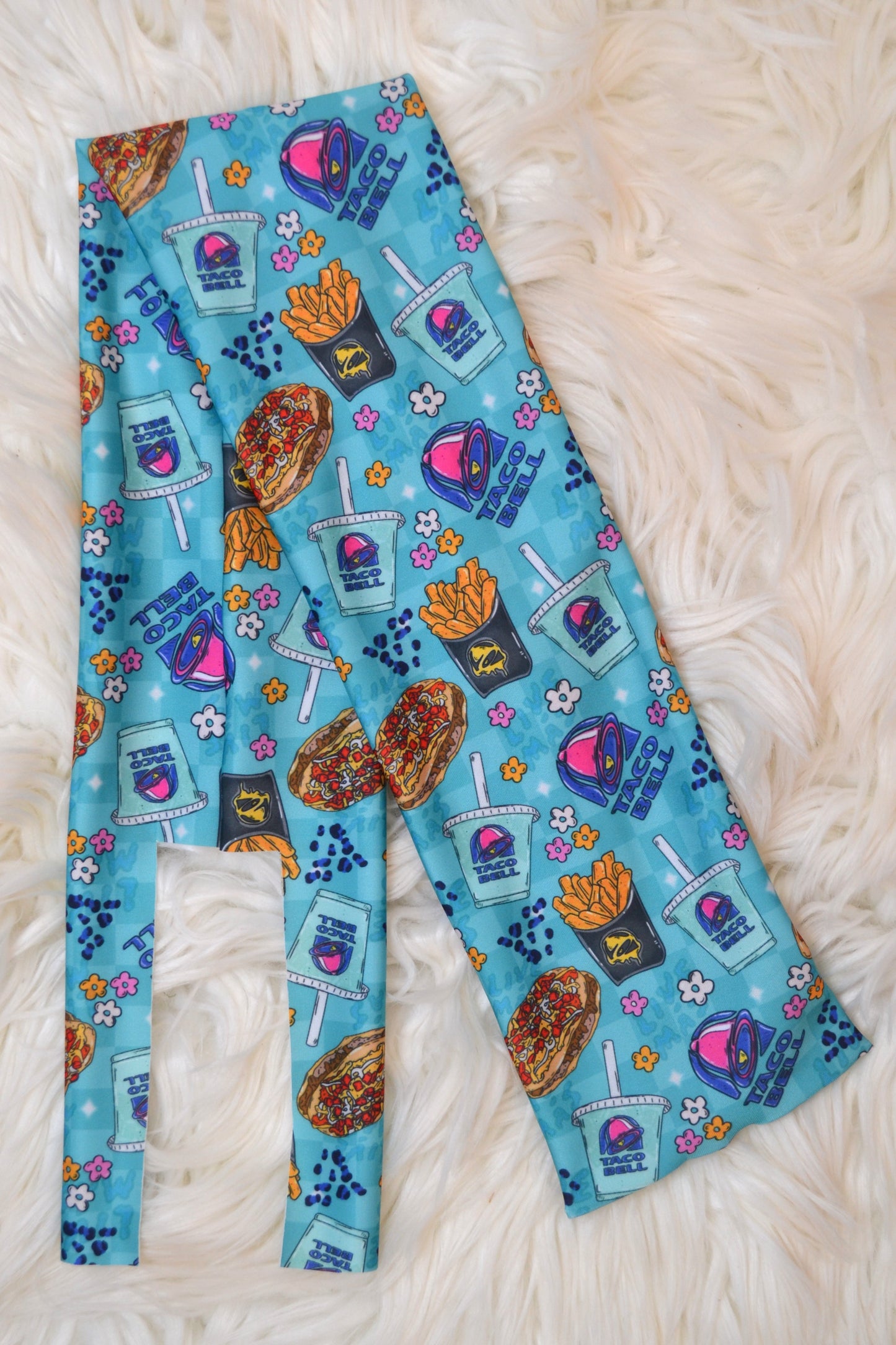 Teal Checker Food Tail Bag