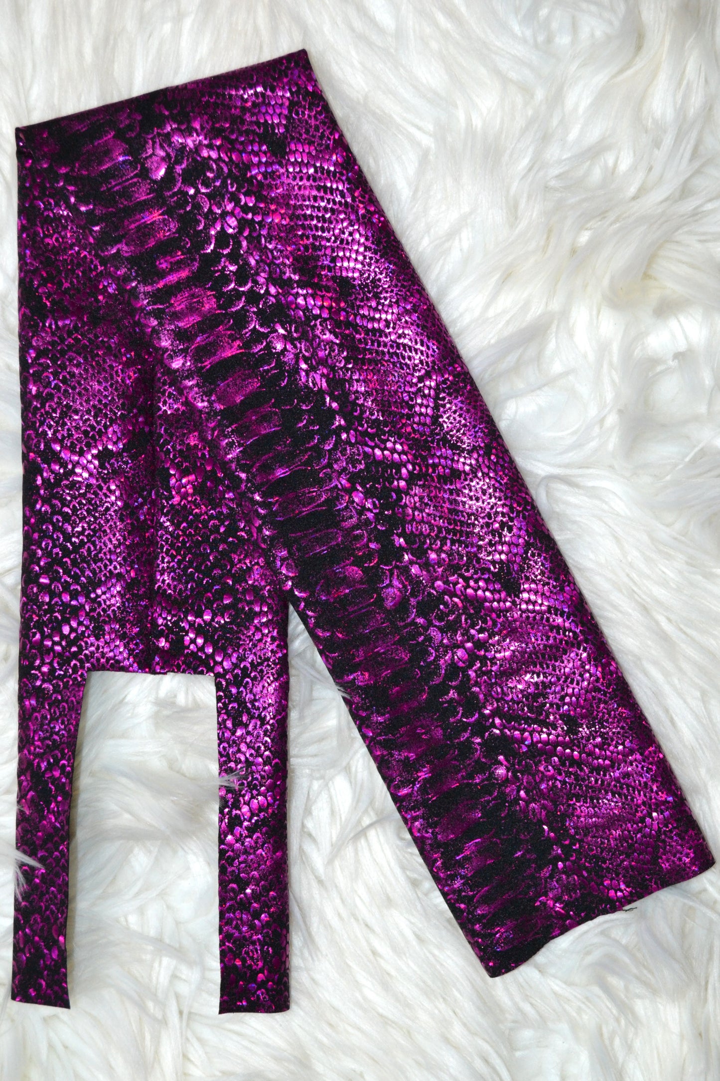 Pink Purple Snakeskin Tail Bag Holographic