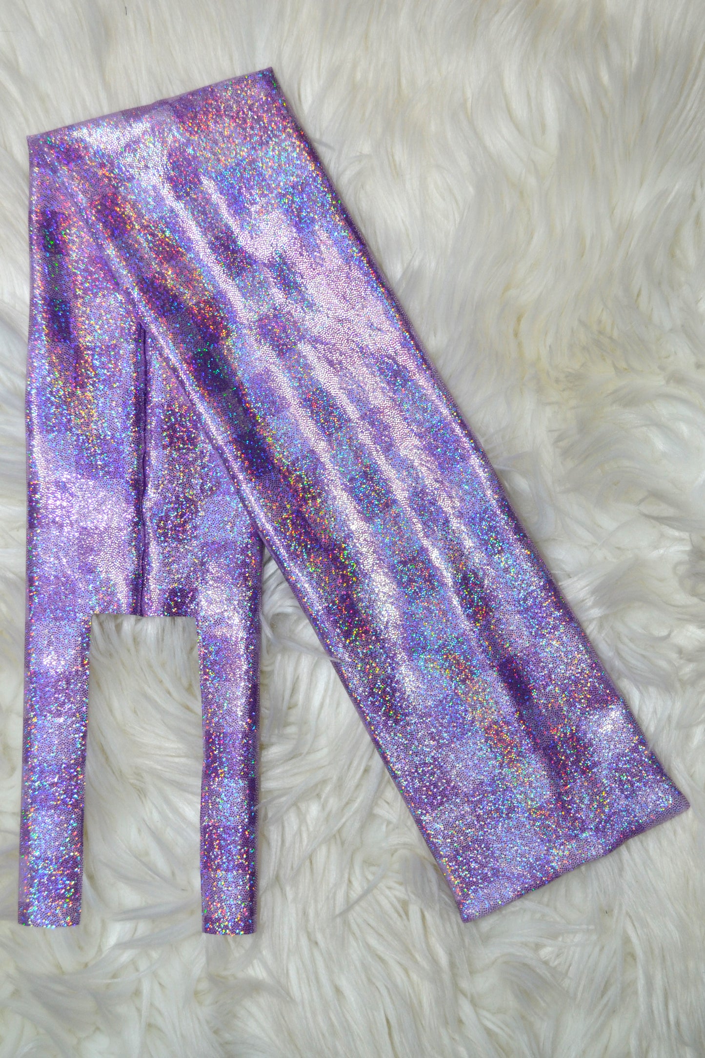 Purple Checkered Tail Bag Holographic