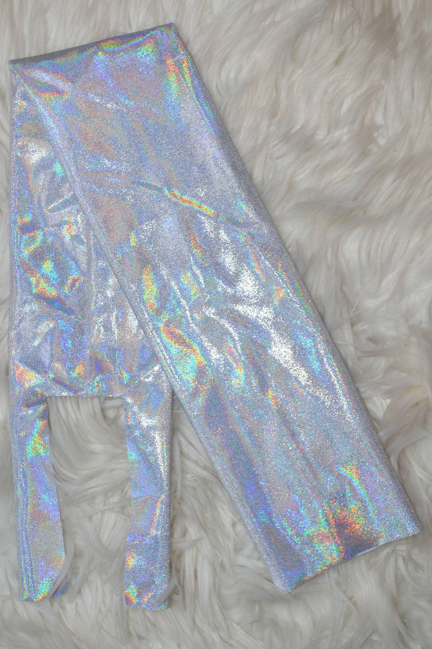 White Silver Tail Bag Holographic