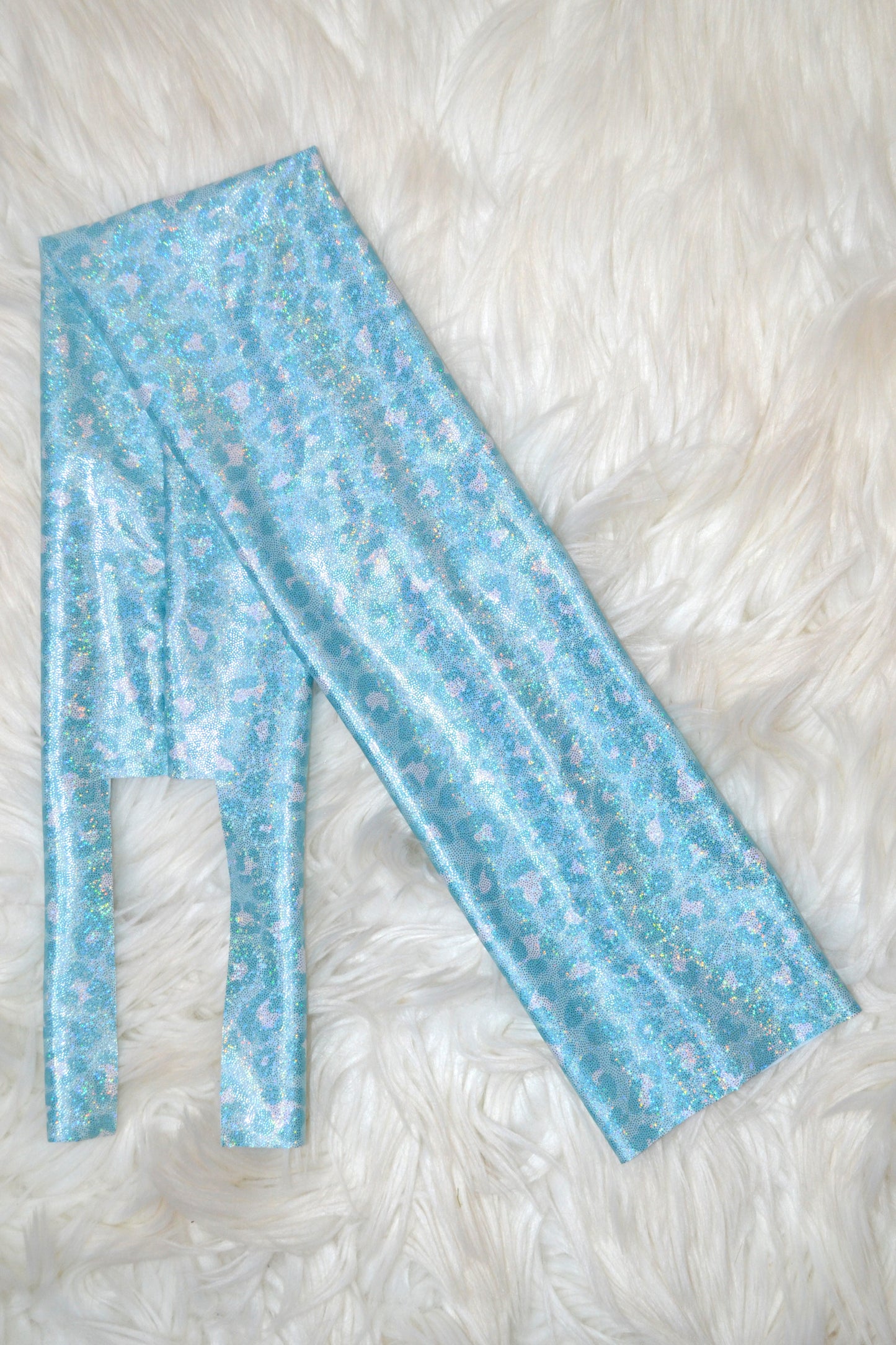 Teal Cheetah Tail Bag Holographic