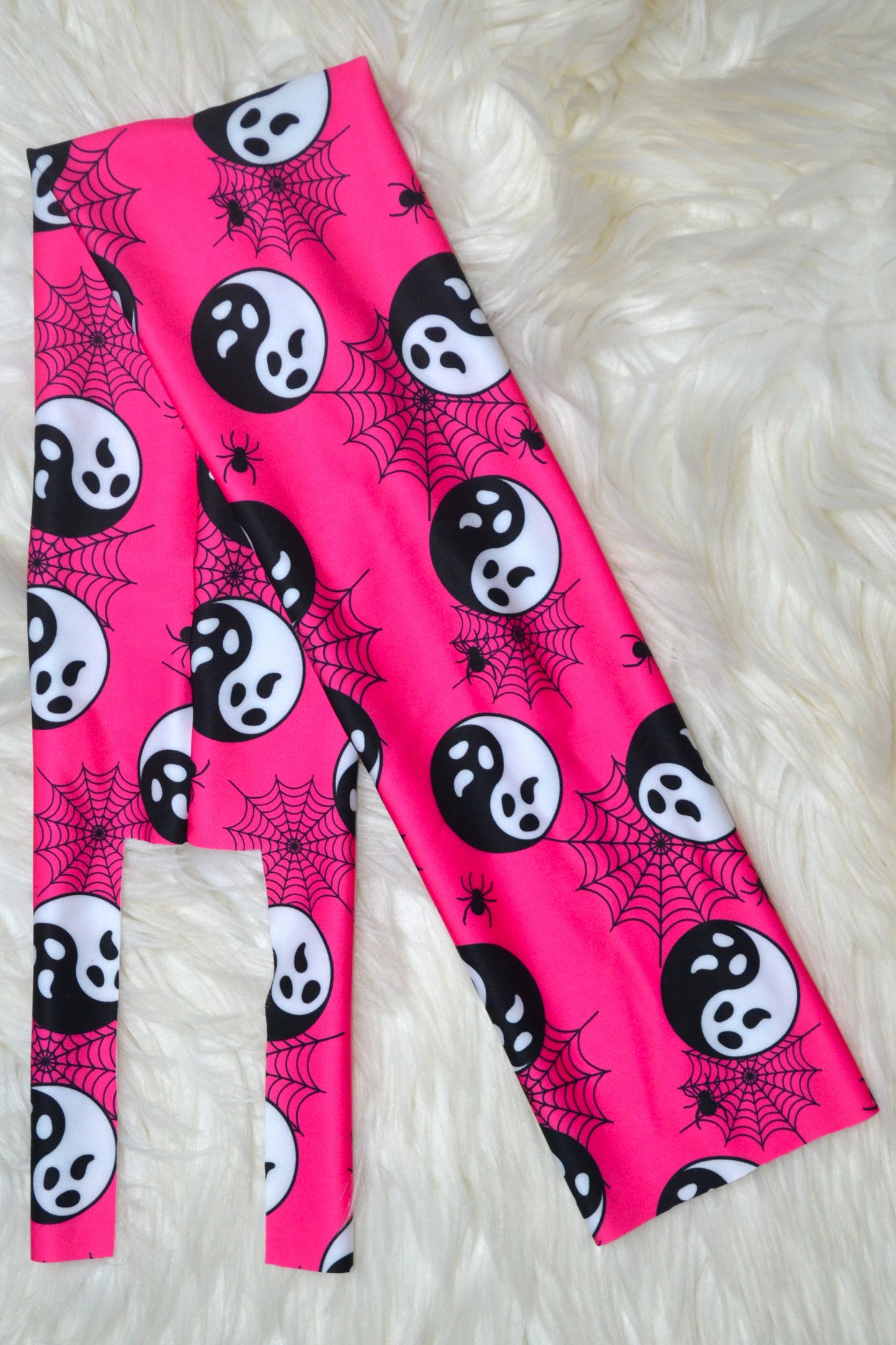Ying Yang Ghosts on Hot Pink Tail Bag