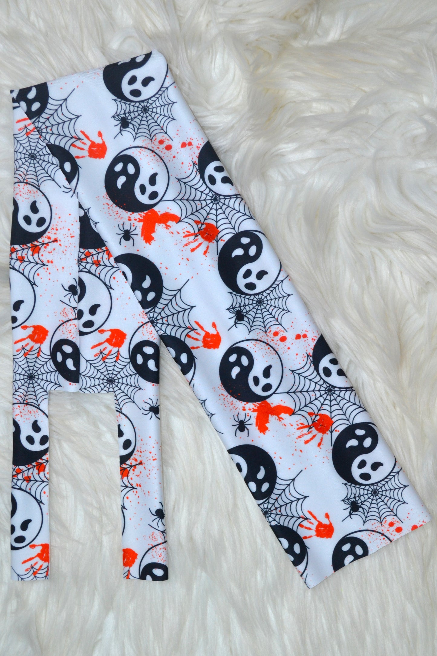 Ying Yang Ghosts on White Tail Bag