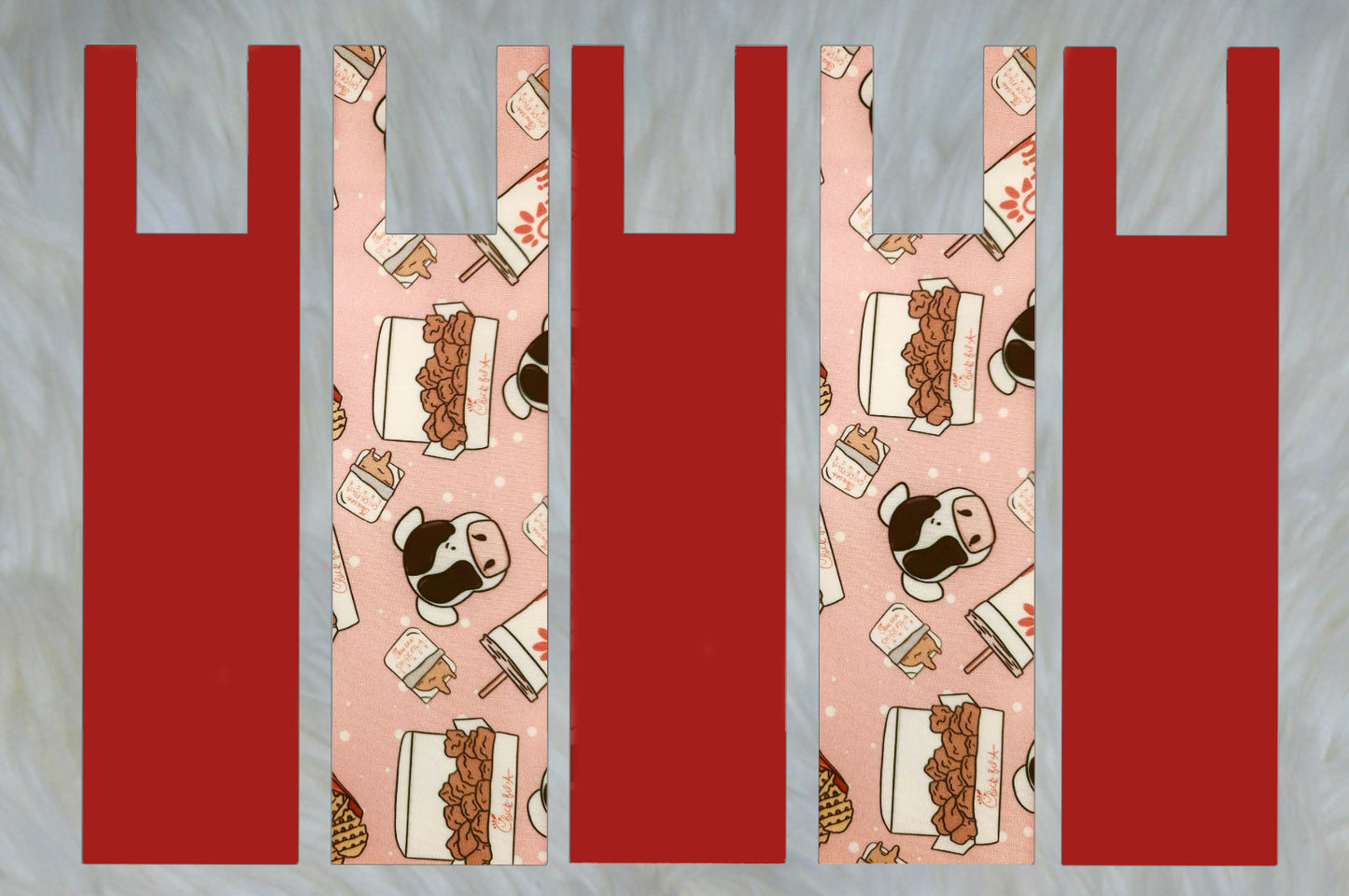 Pink Chicken X Solid Red Mane Bags Set of 5