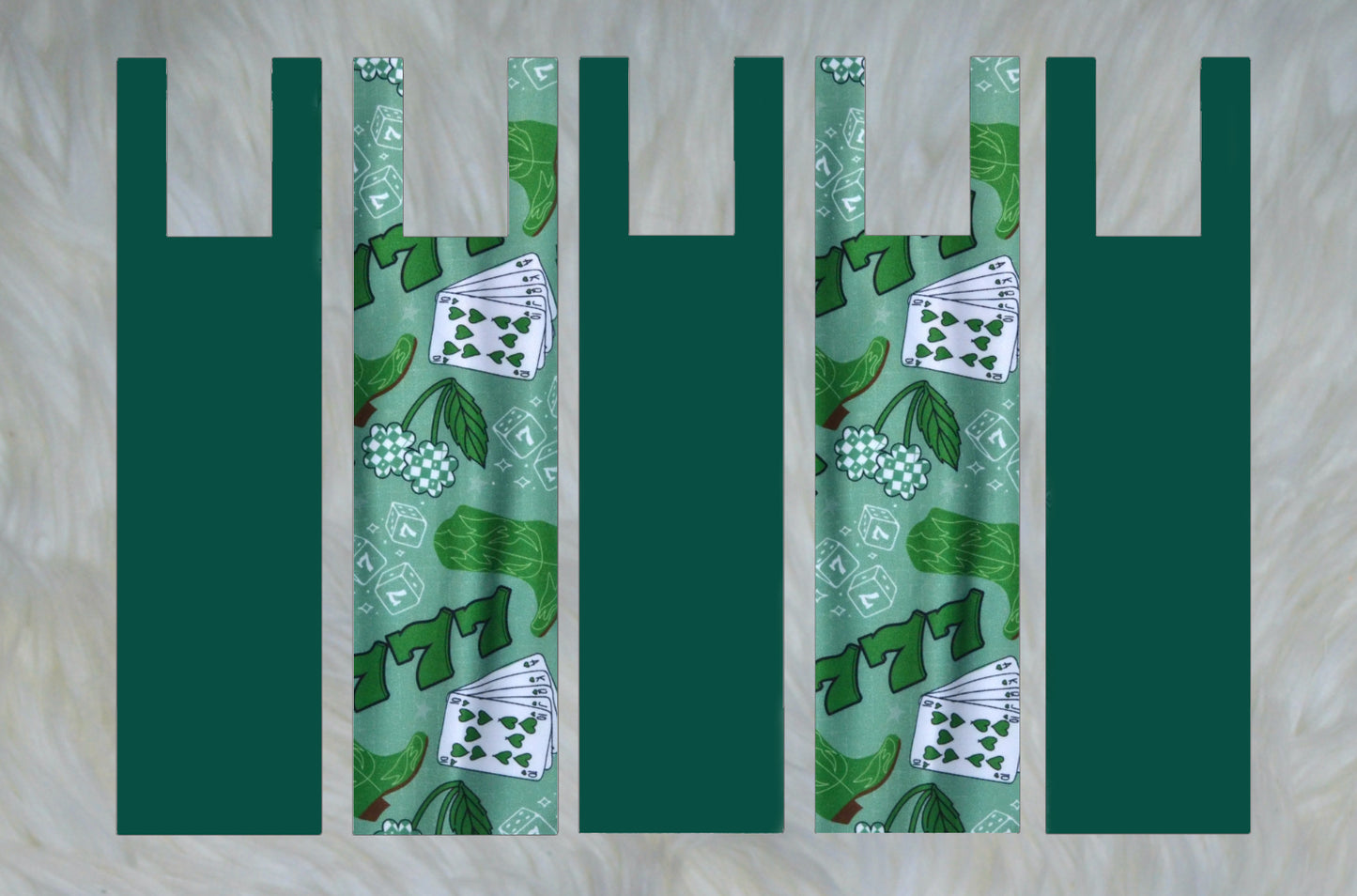 Green Western 777 X Solid Dark Green Mane Bags Set of 5