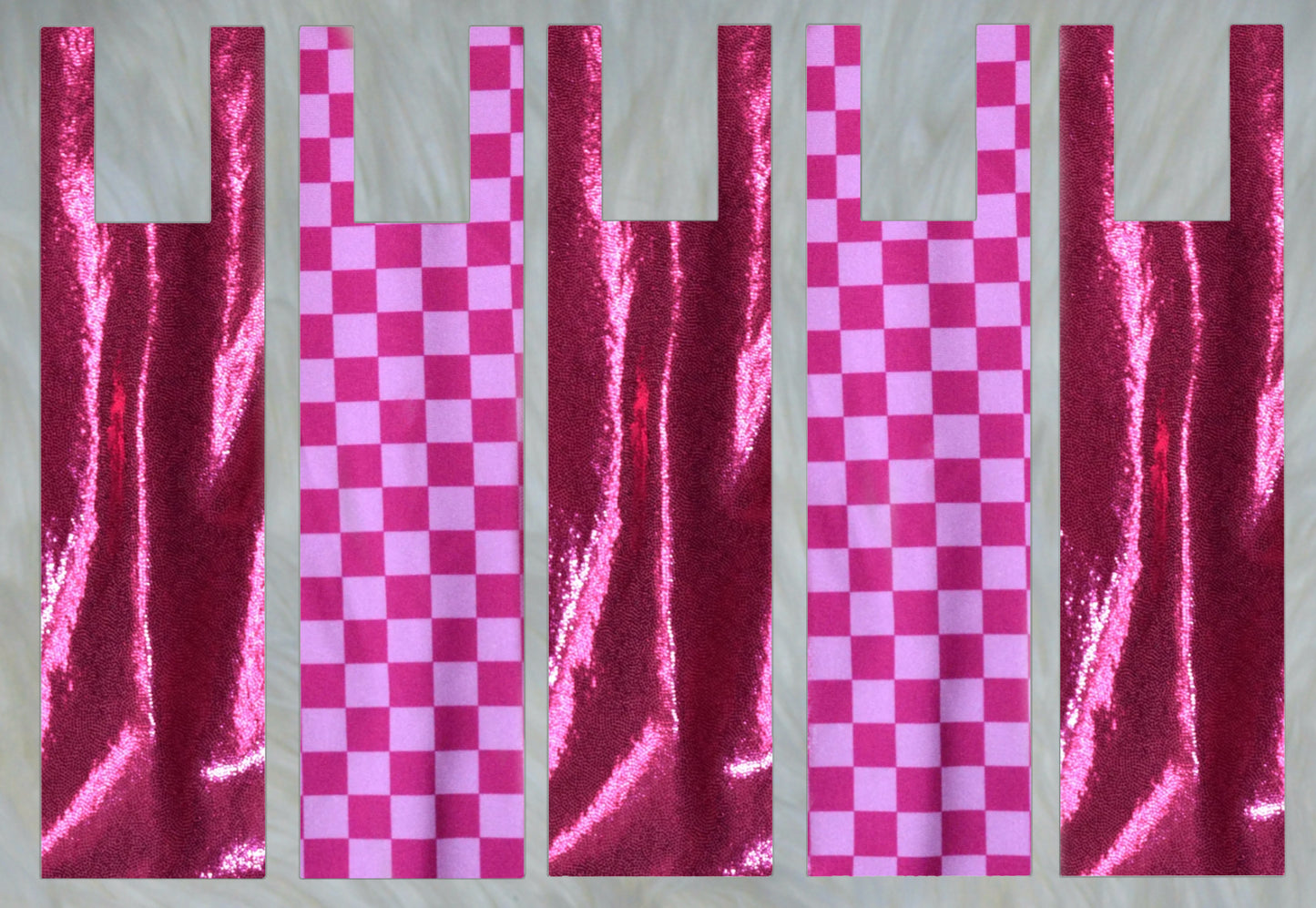 Pink Checker X Pink Sparkle Shimmer Mane Bags Set of 5