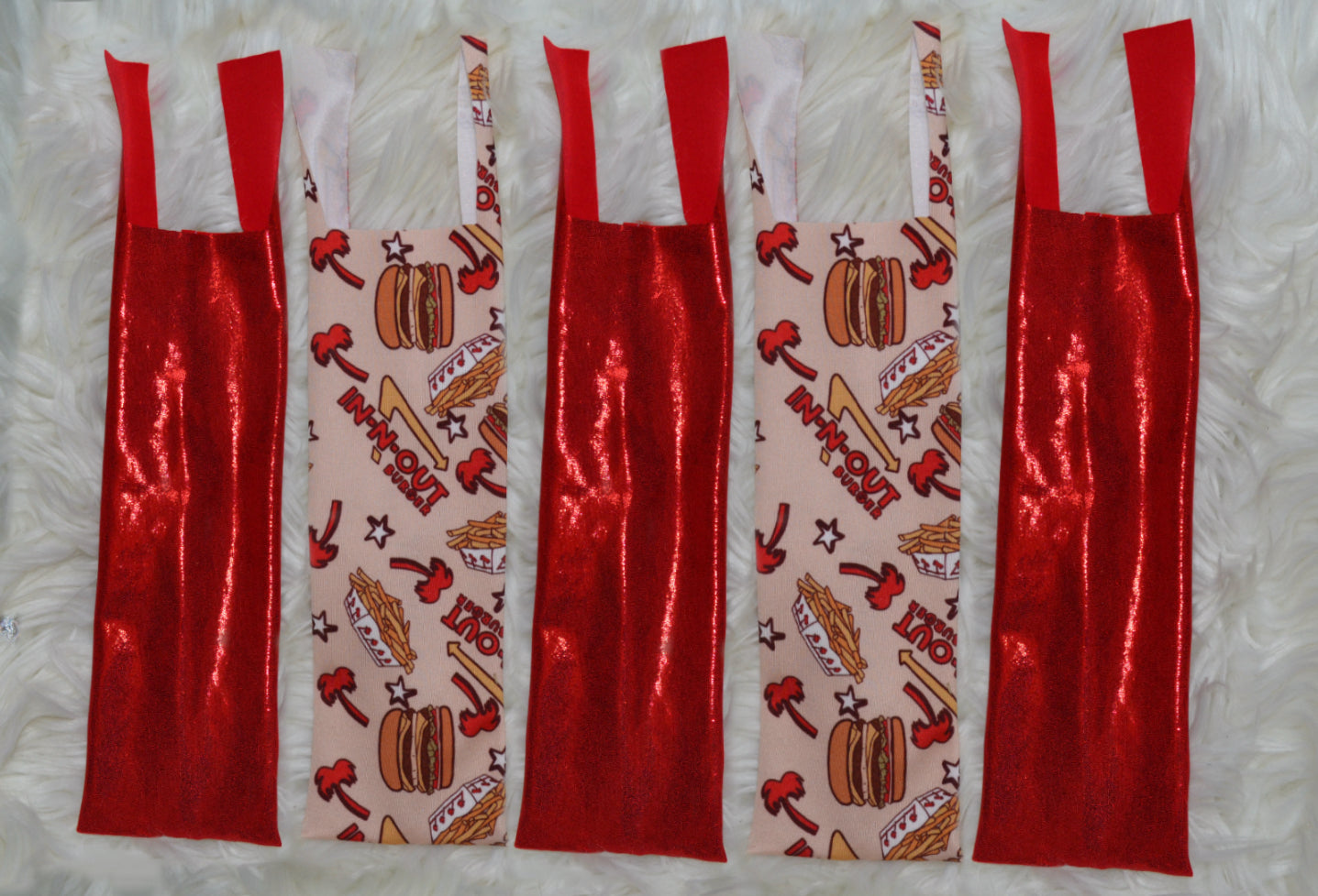 Burger and Fries X Red Shimmer Mane Bags Set of 5