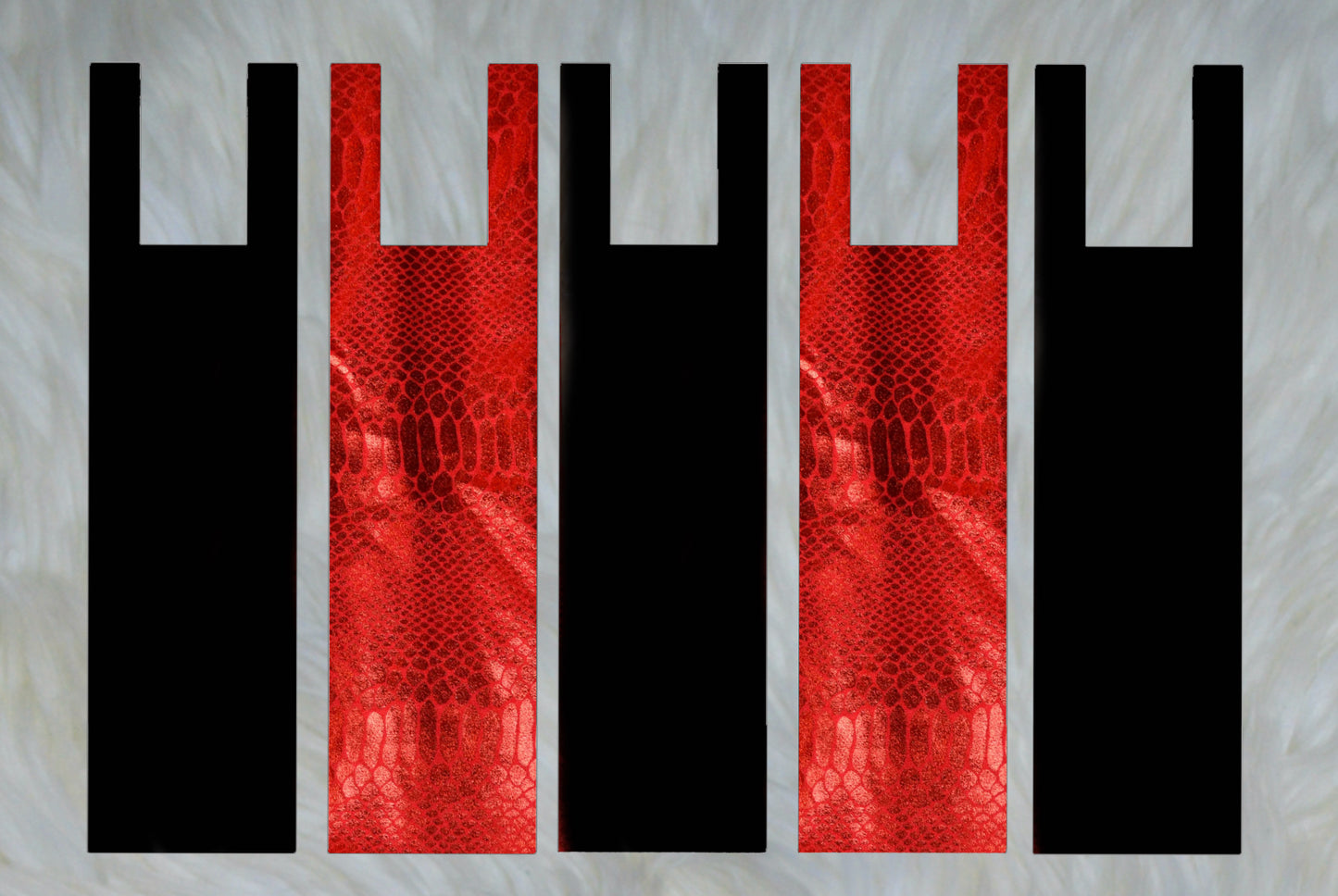 Red Snake X Solid Black Mane Bags Set of 5
