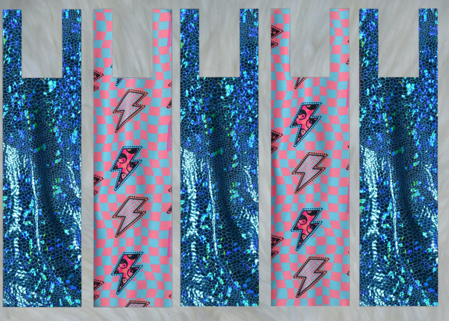 Checker Lighting X Blue Holographic Mane Bags Set of 5
