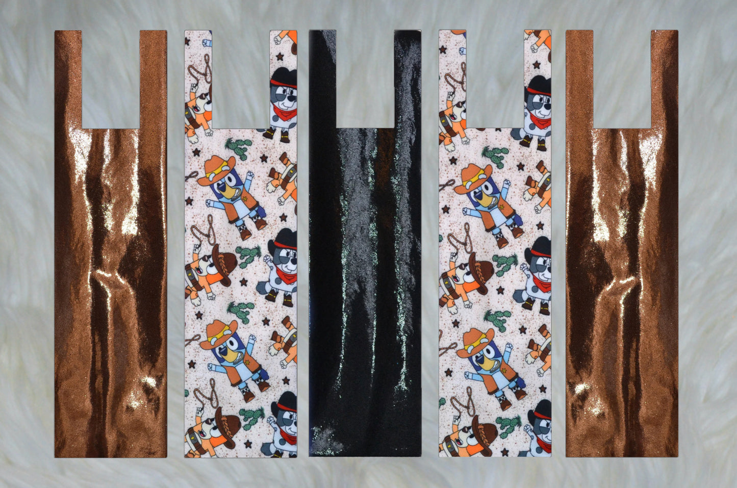 Western Blue Dogs X Black Sparkle Shimmer X Brown Sparkle Shimmer Mane Bags Set of 5