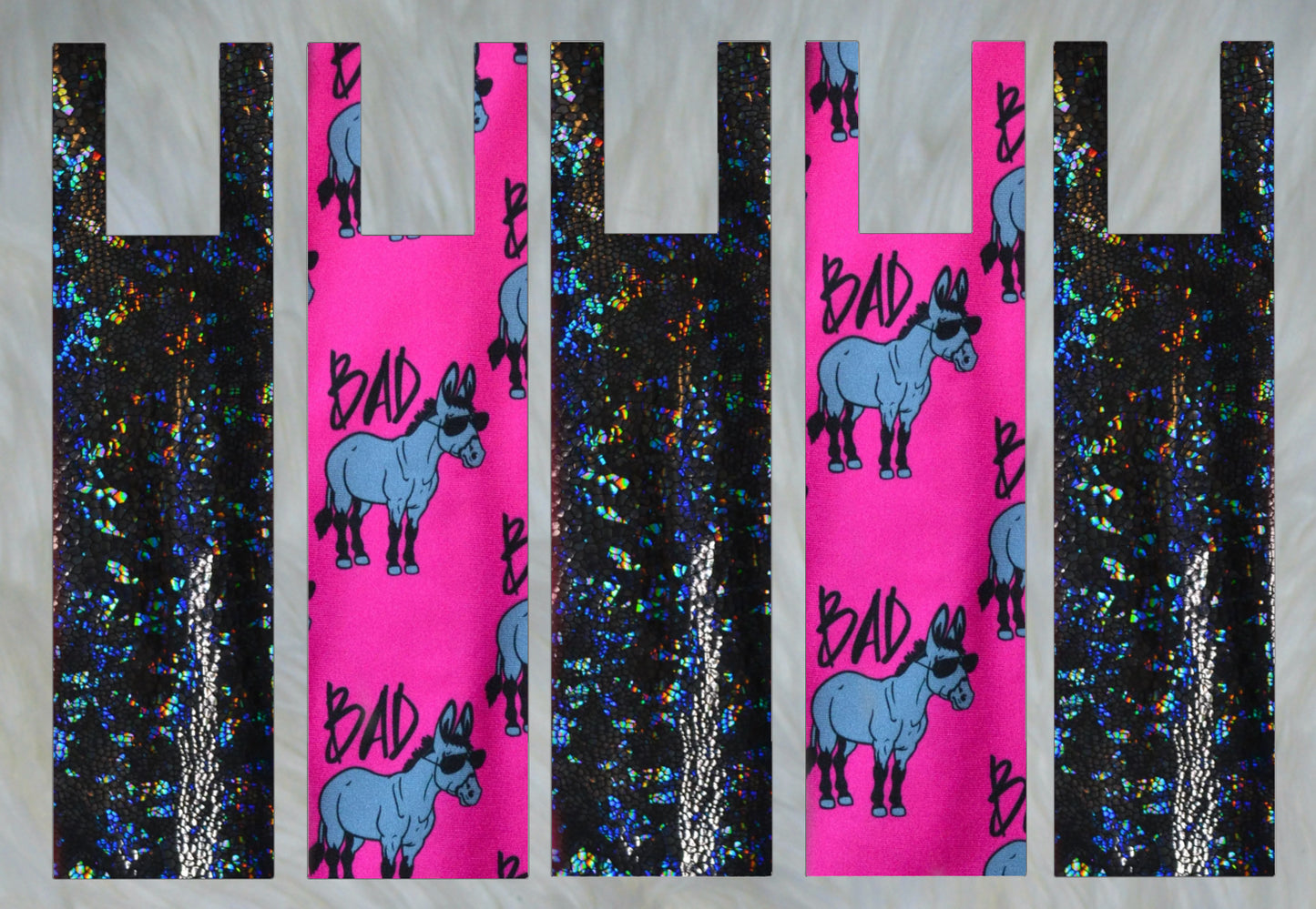 Bad Ass X Black Holographic Mane Bags Set of 5