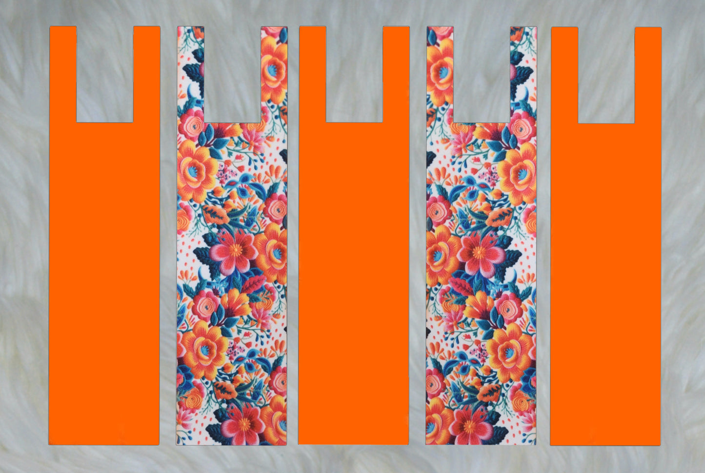 Flowers X Solid Orange Mane Bags Set of 5