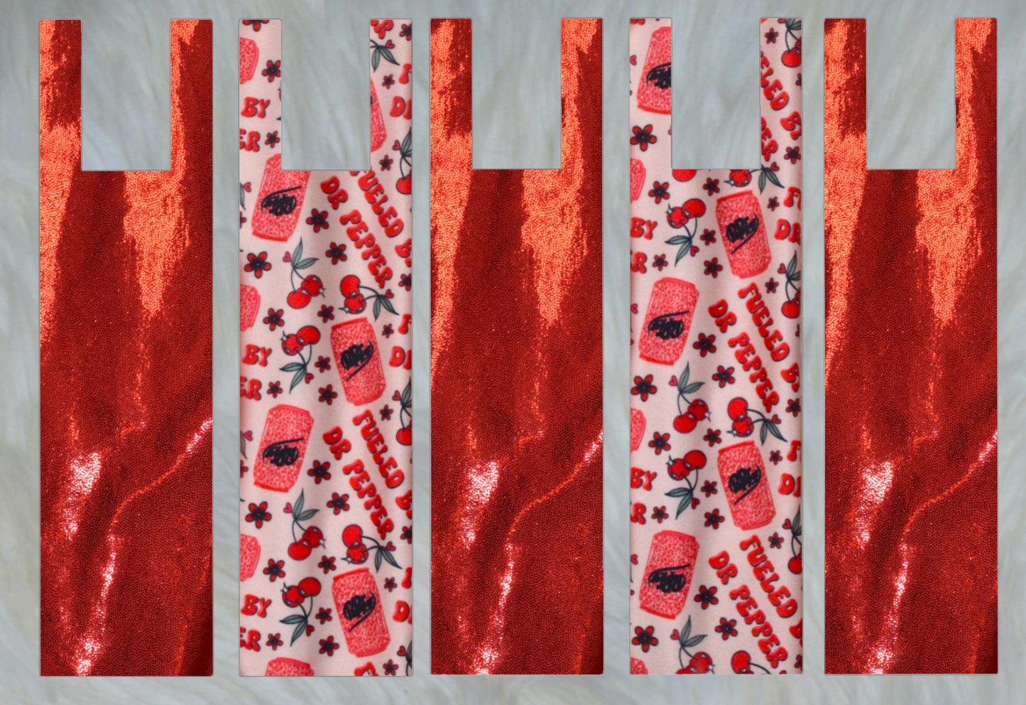 Red Sparkle Shimmer Mane Bags Set of 5