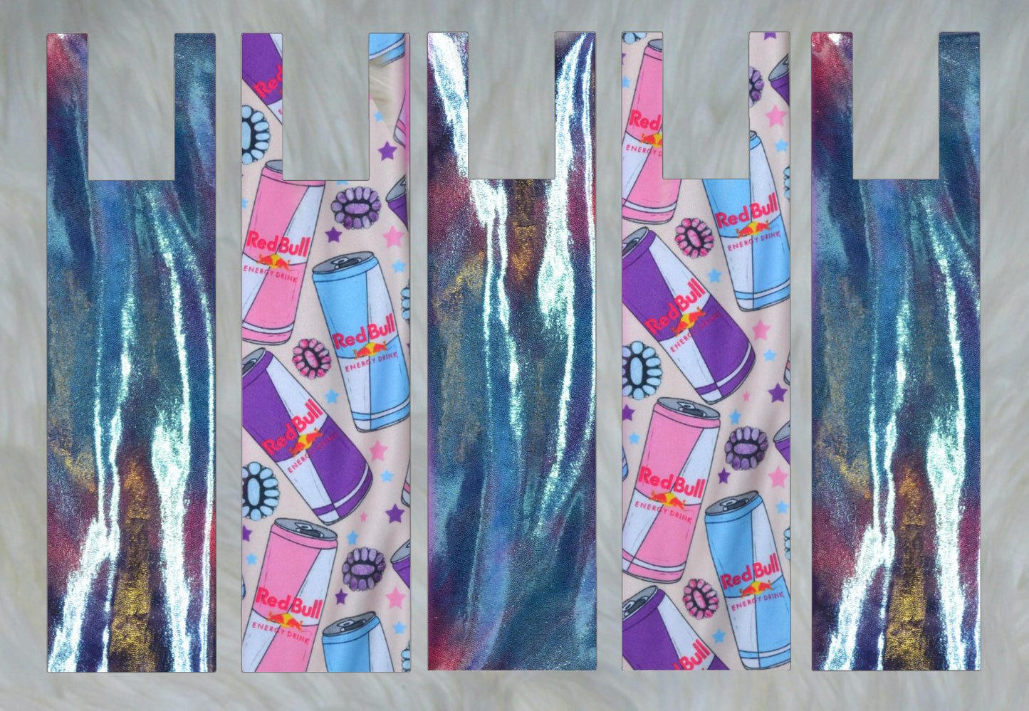 Cowgirl Western Wings X Pink with Blue/Purple Sparkle Shimmer Mane Bags Set of 5