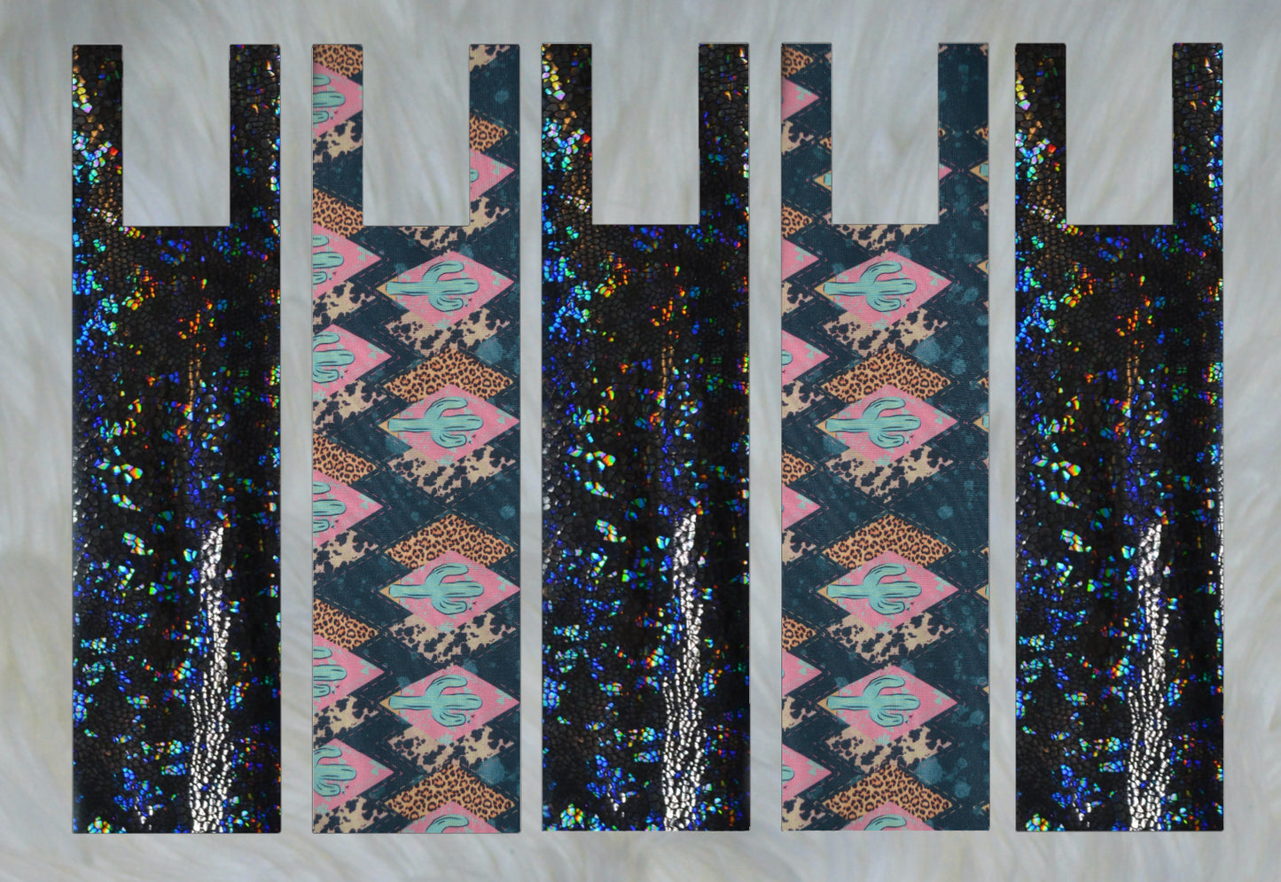 Cactus Cows Sideways X Black Holographic Mane Bags Set of 5