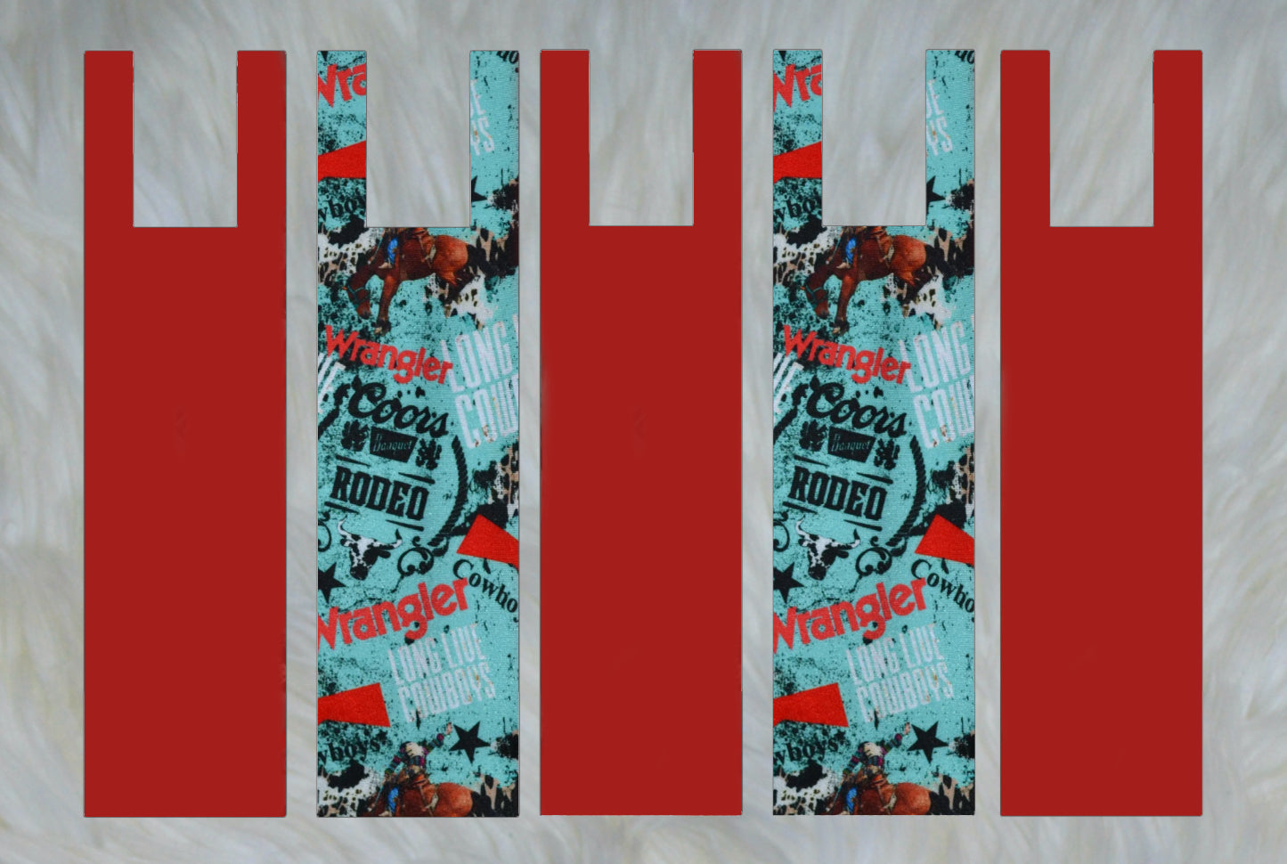 Rodeo Bronc X Solid Red Mane Bags Set of 5