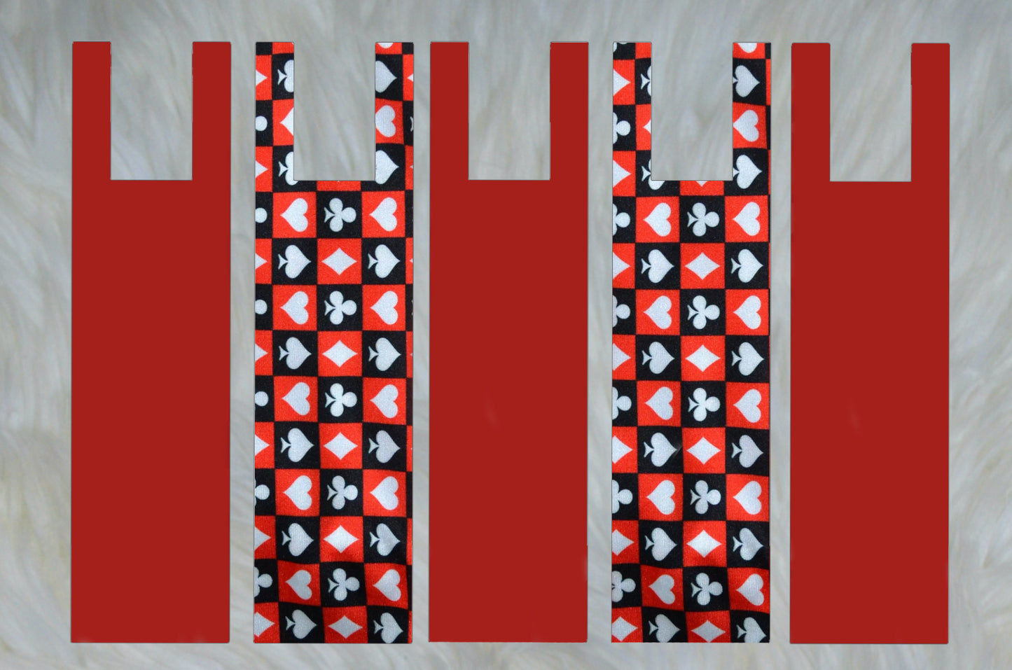 Checker Gambler X Solid Red Mane Bags Set of 5