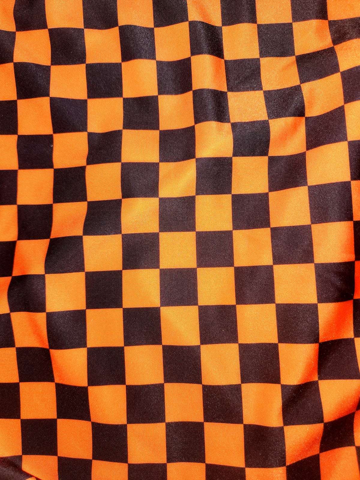 Orange Black Checkered Tail Bag
