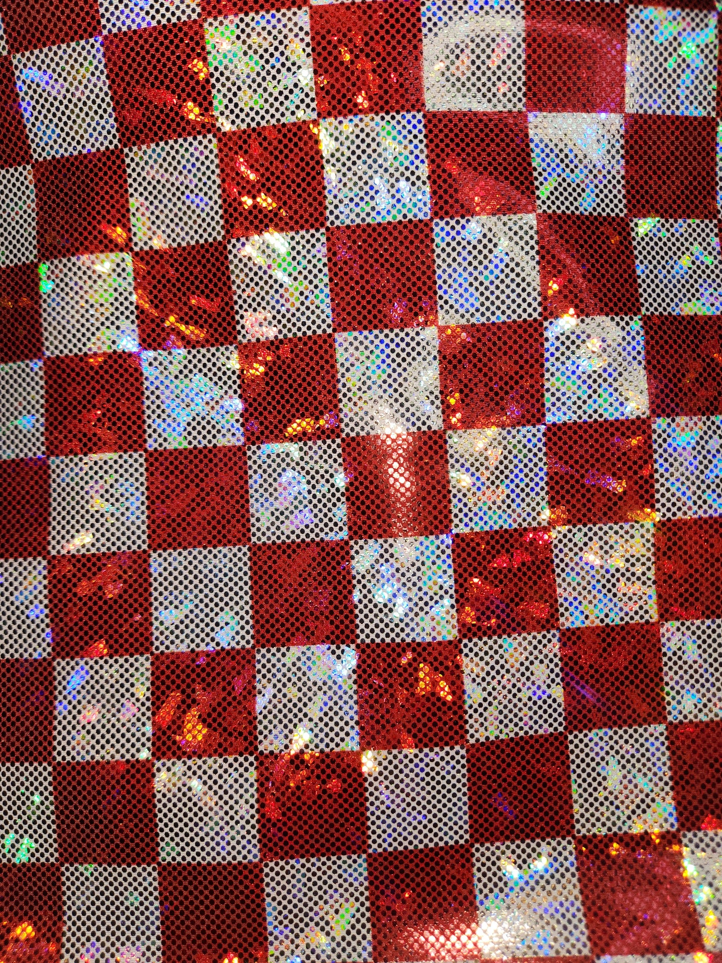 Red White Checker Tail Bag Holographic