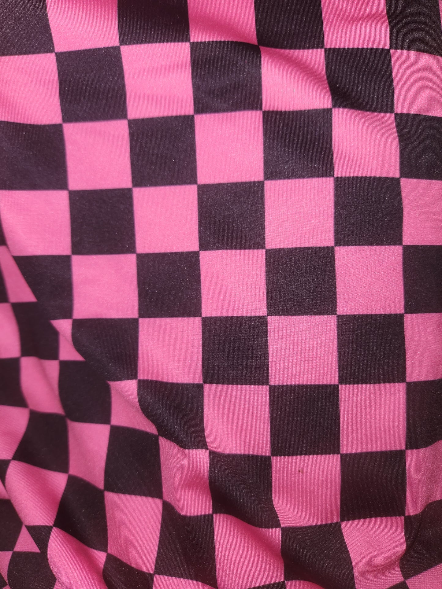 Pink Black Checker Tail Bag