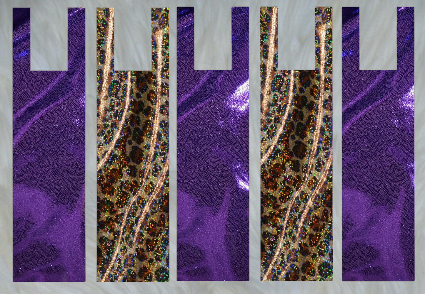 Cheetah Holographic X Purple Shimmer Mane Bags Set of 5