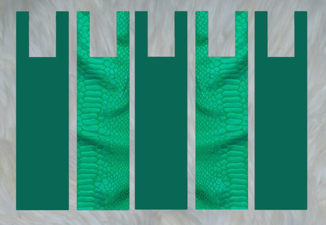 Green Croc X Solid Dark Green Mane Bags Set of 5
