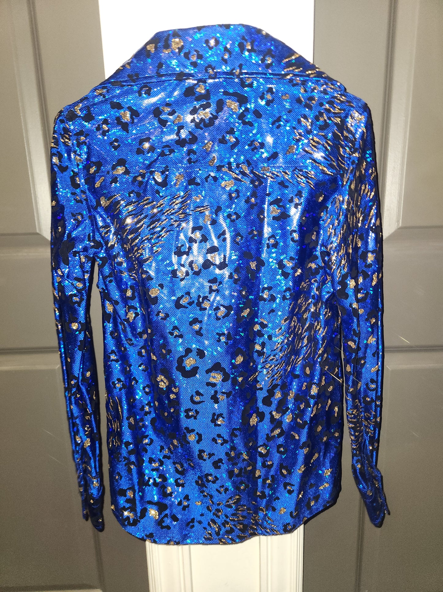 Thunderbird Rodeo Shirt Royal Blue Gold Cheetah Size Medium