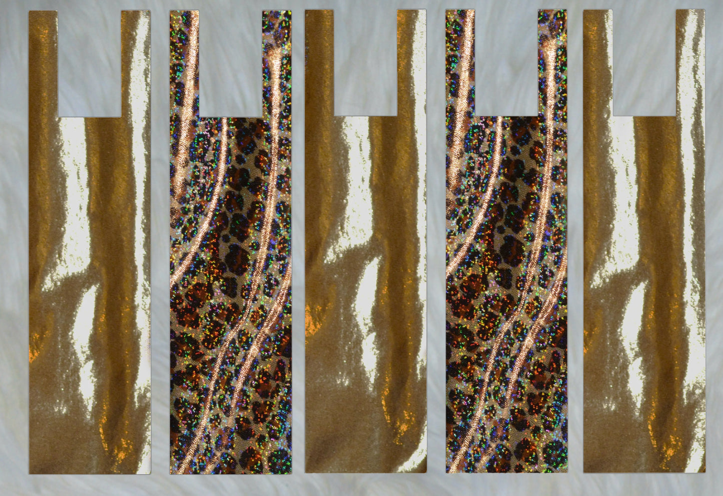 Cheetah Holographic X Gold Shimmer Mane Bags Set of 5