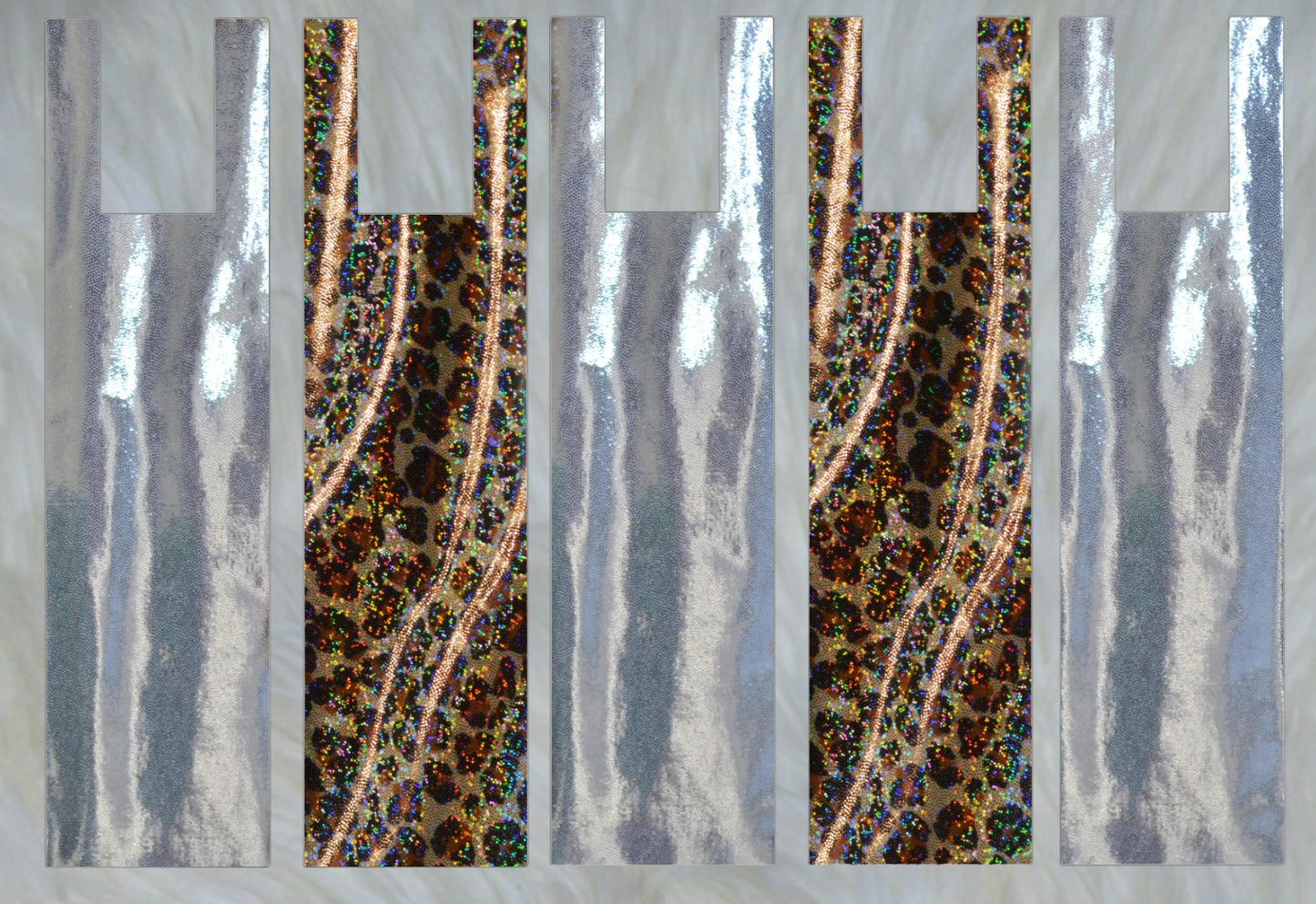 Cheetah Holographic X Silver Shimmer Mane Bags Set of 5