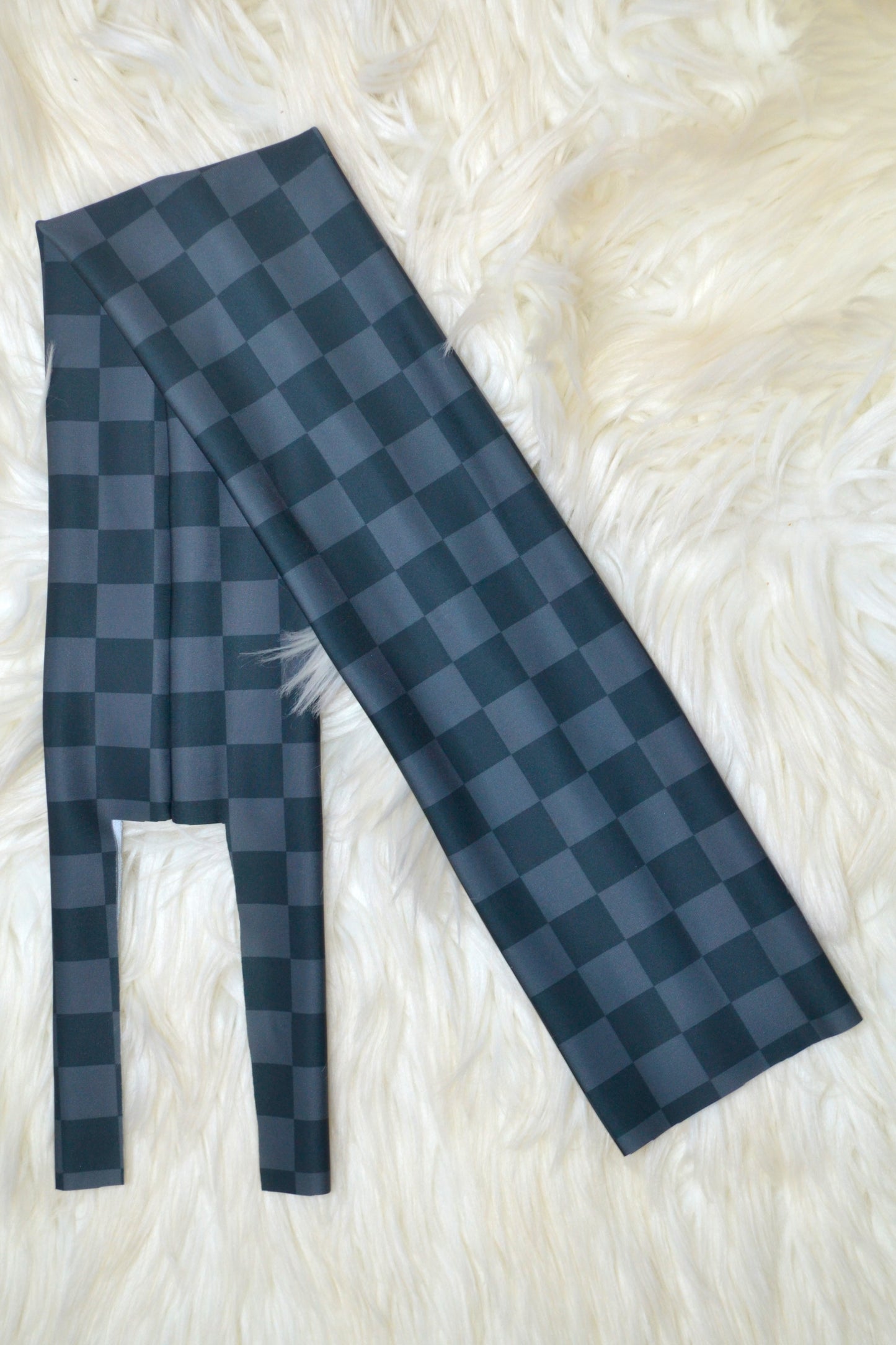 All Black Checkered Tail Bag