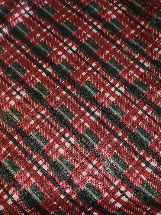Red Green Plaid Tail Bag Holographic