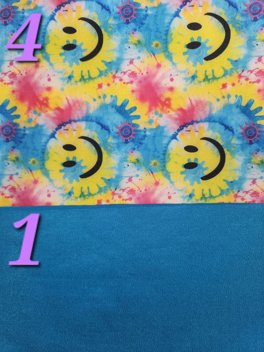 Tie Dye Smile Sideways X Neon Blue Shimmer Mane Bags Set of 5