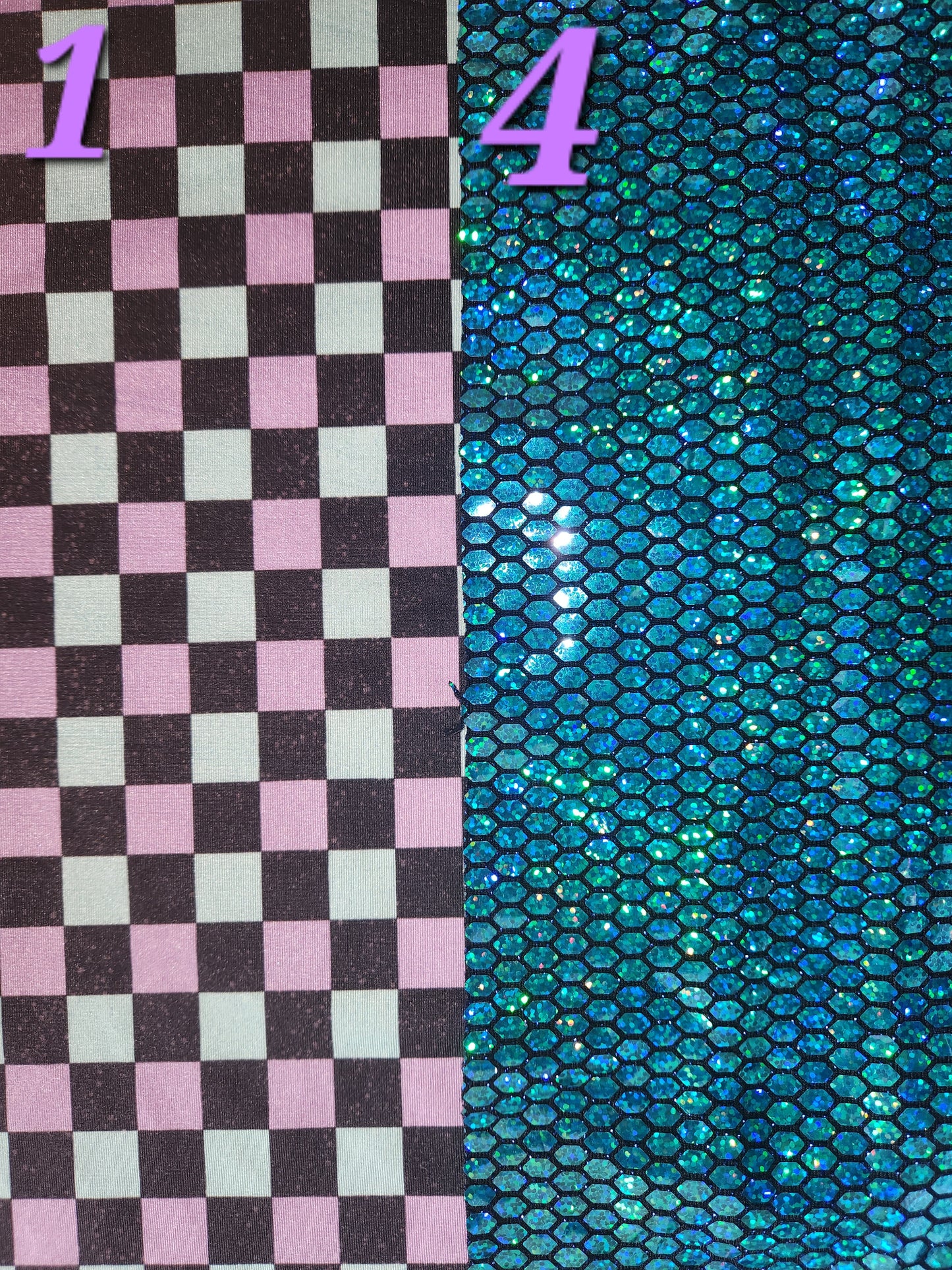 Purple Checker X Teal Eliza Mane Bags Set of 5