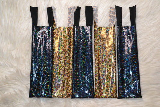 Cheetah Holographic and Black Holographic Bags Set of 5