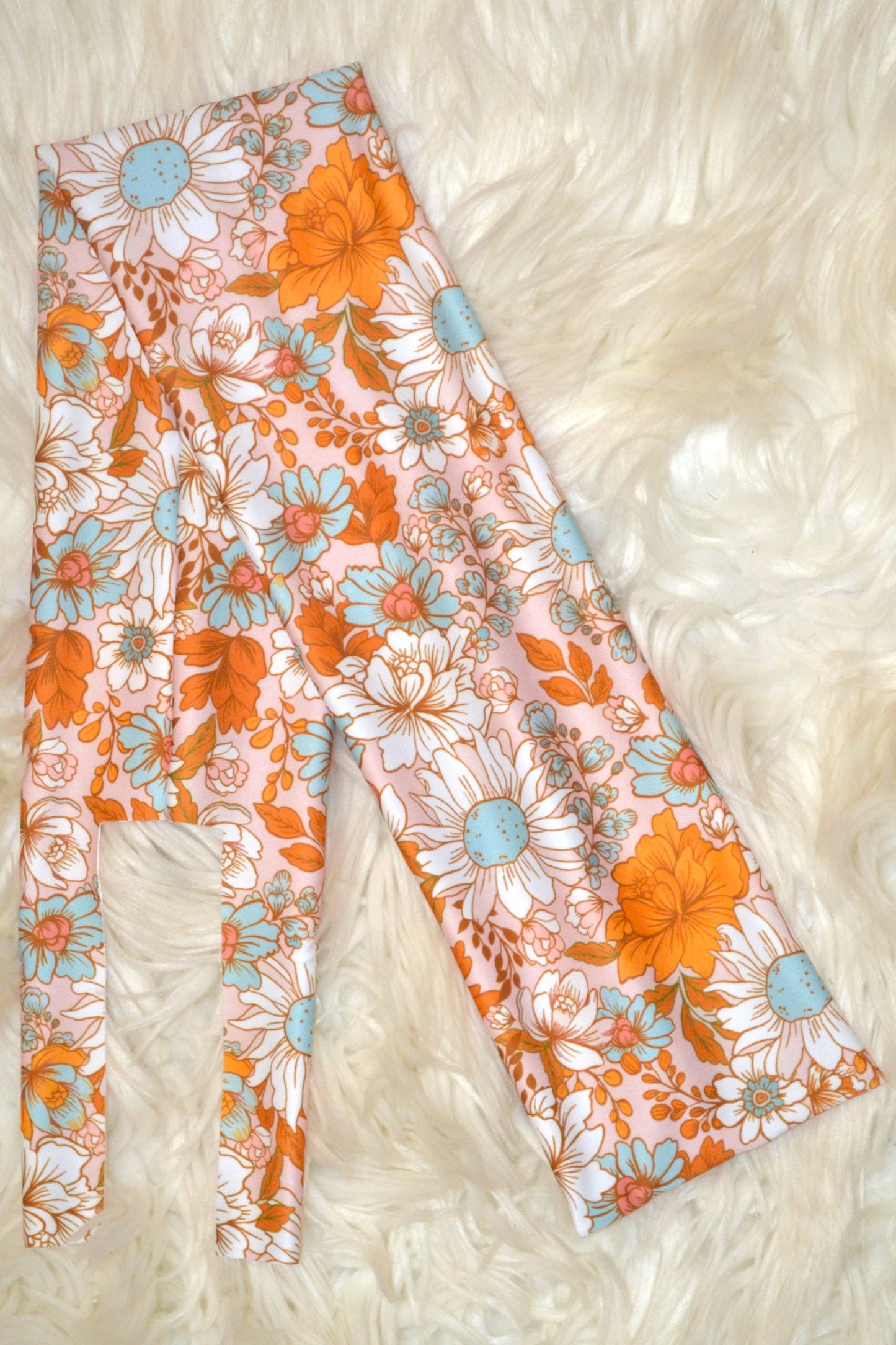 Teal Rust Flower Tail Bag