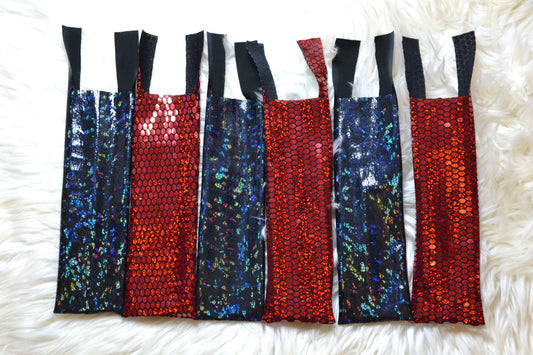 Red Eliza X Black Holographic Mane Bag Set of 6