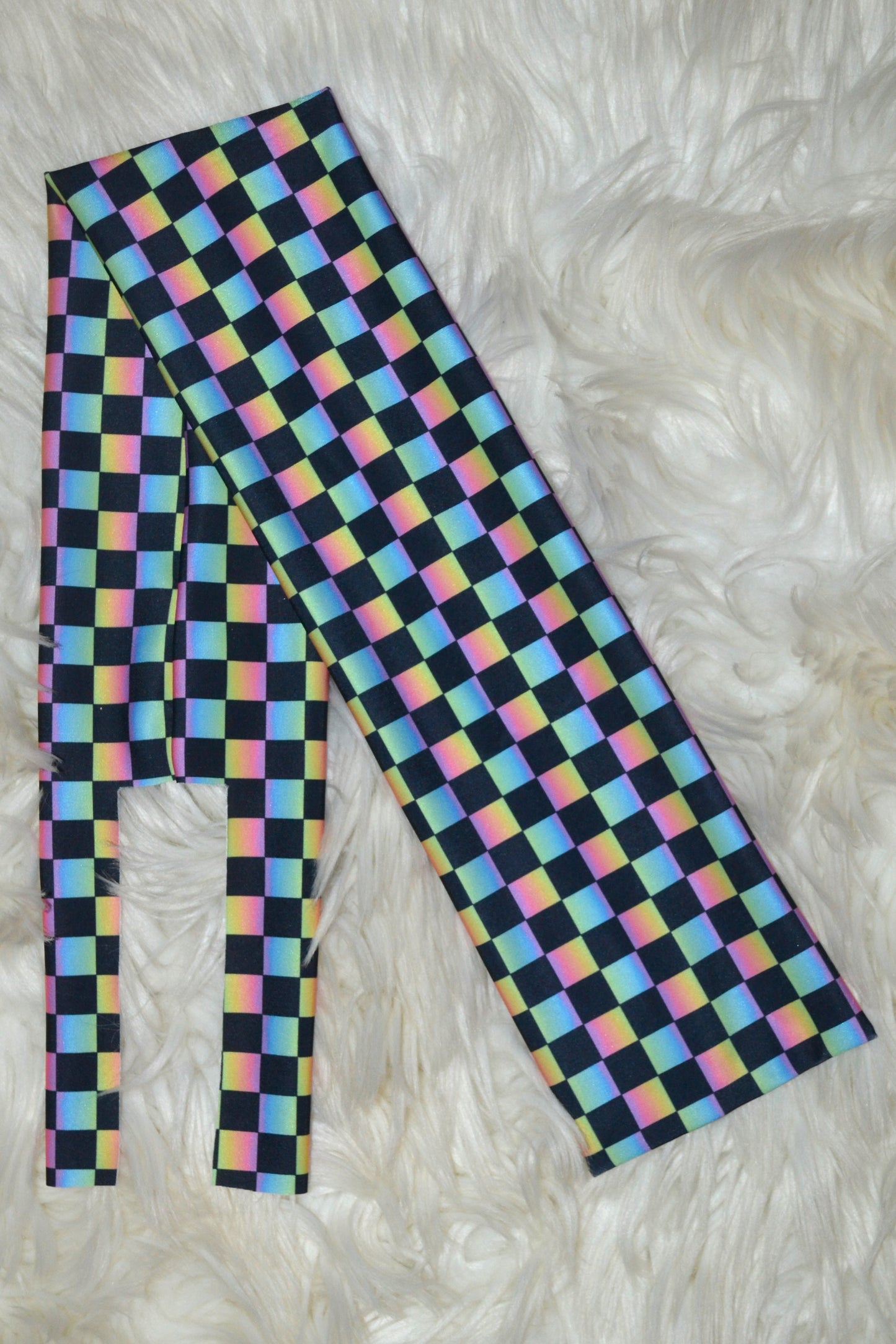 Rainbow Checker Tail Bag